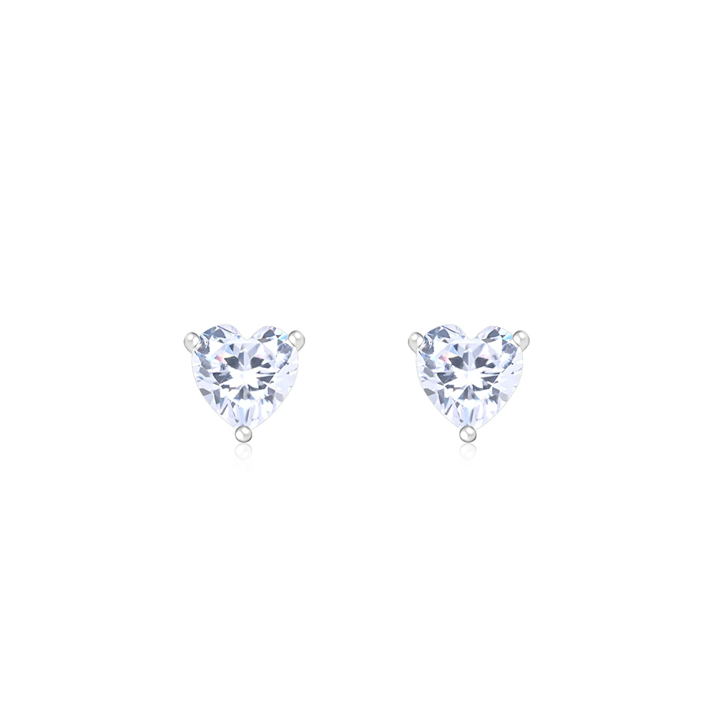 Embraced Heart Silver Studs - Image 4