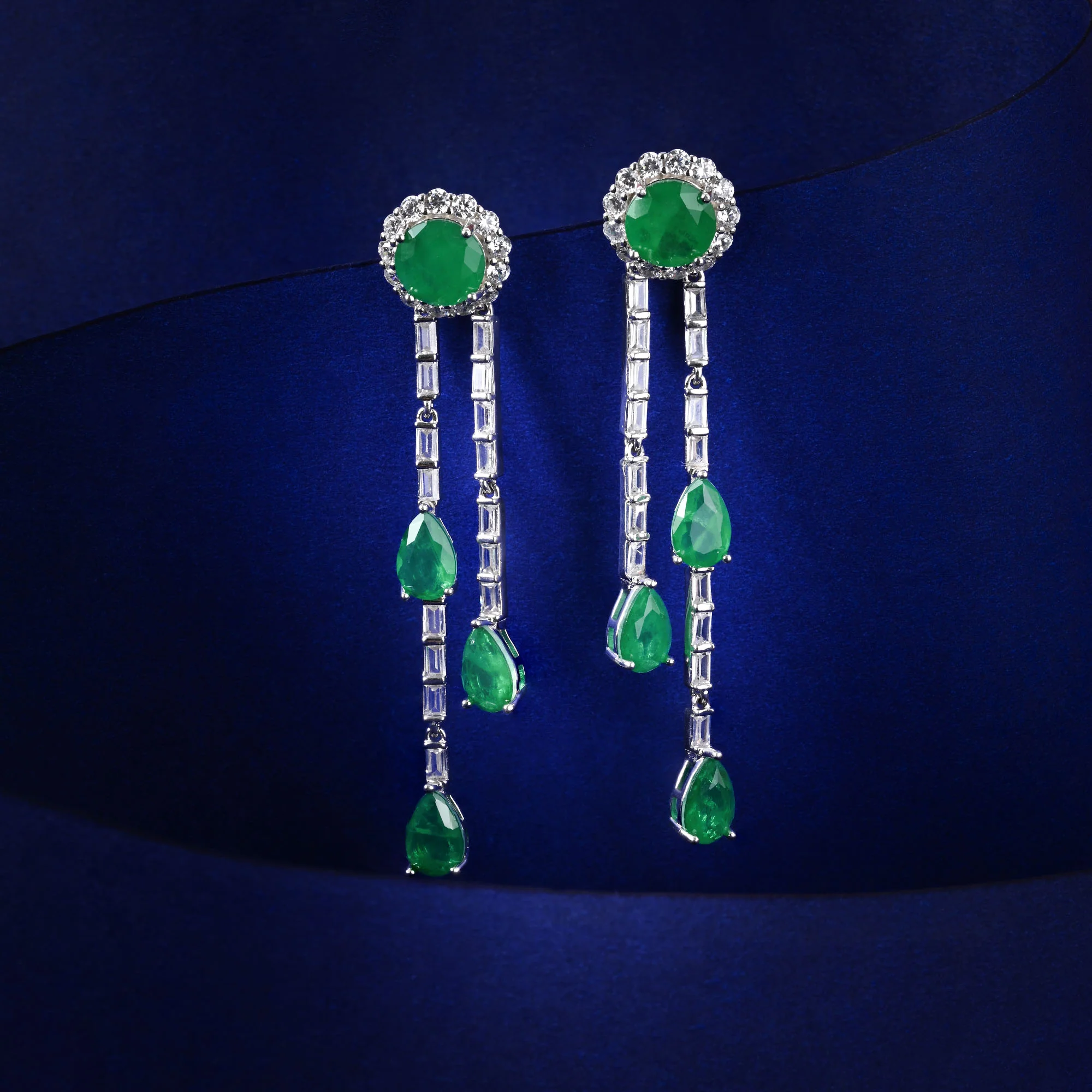 Emerald Drop Earrings - Image 2