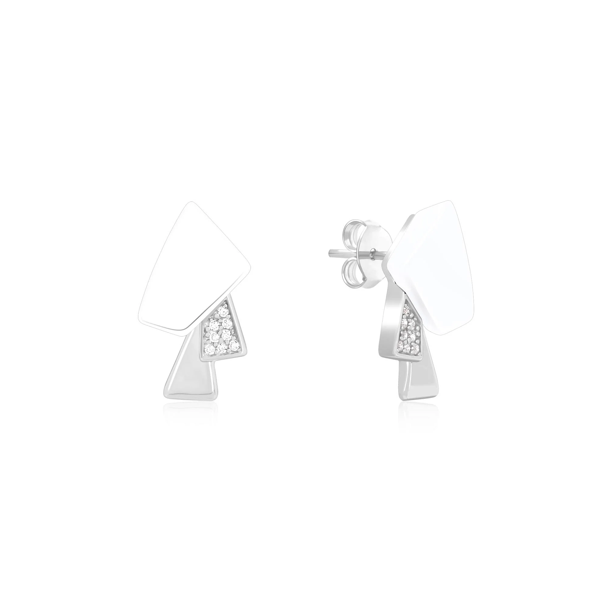 Enamel Asymmetric Earrings - Image 2