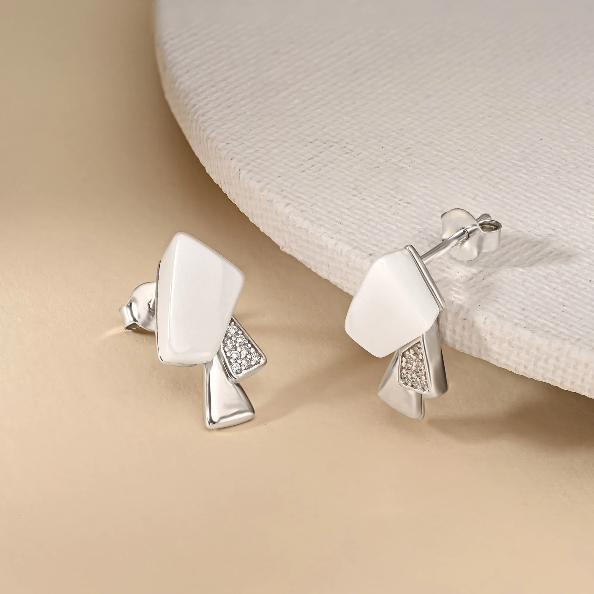 Enamel Asymmetric Earrings - Image 3