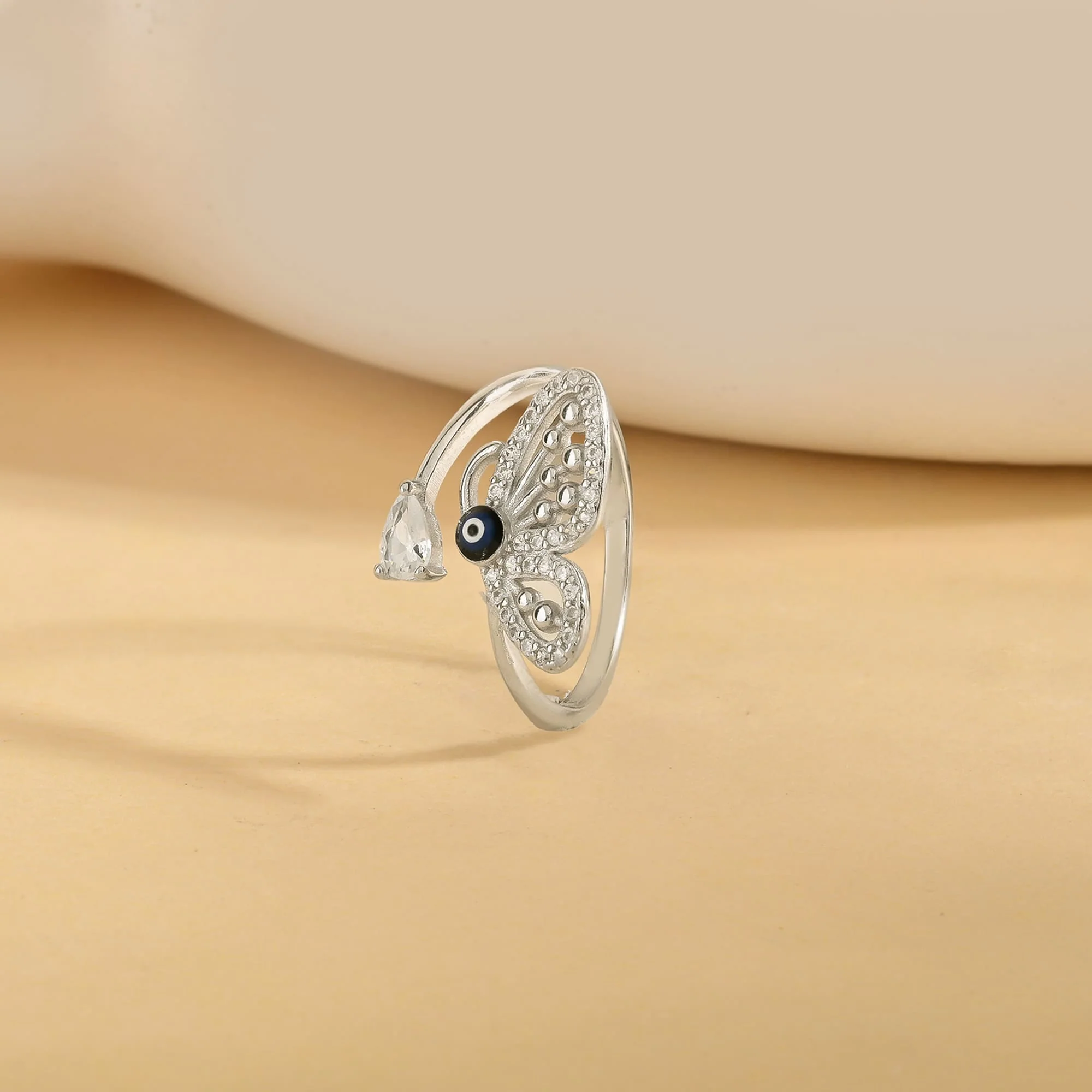 Evil Eye Butterfly Ring - Image 3