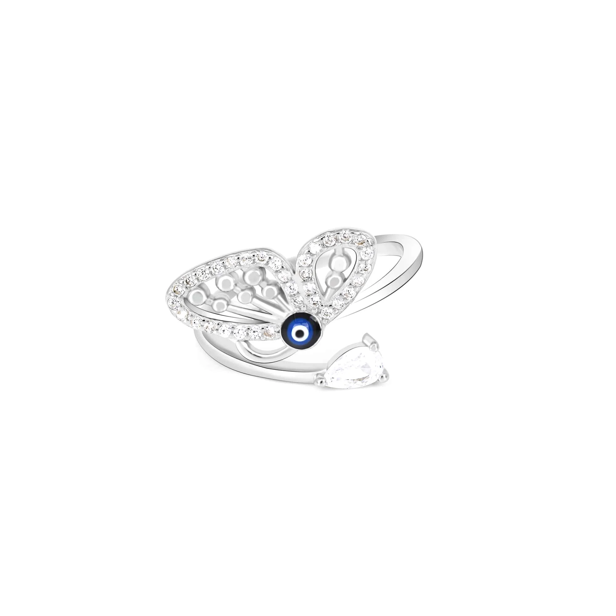 Evil Eye Butterfly Ring - Image 4