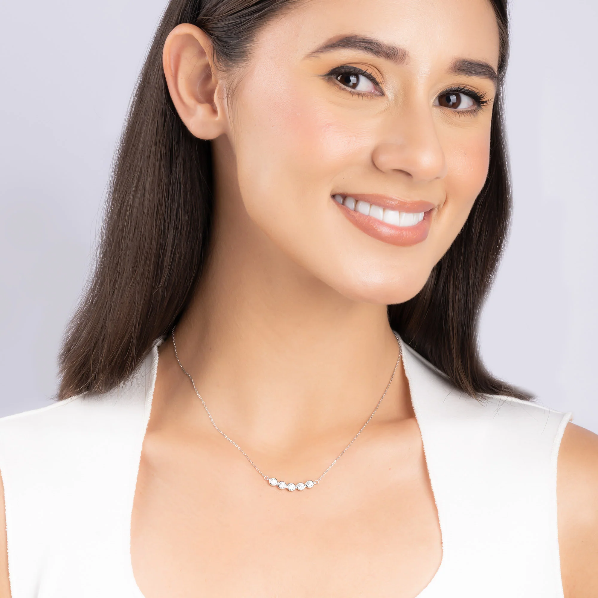 Five Stone Bar Necklace - Image 4