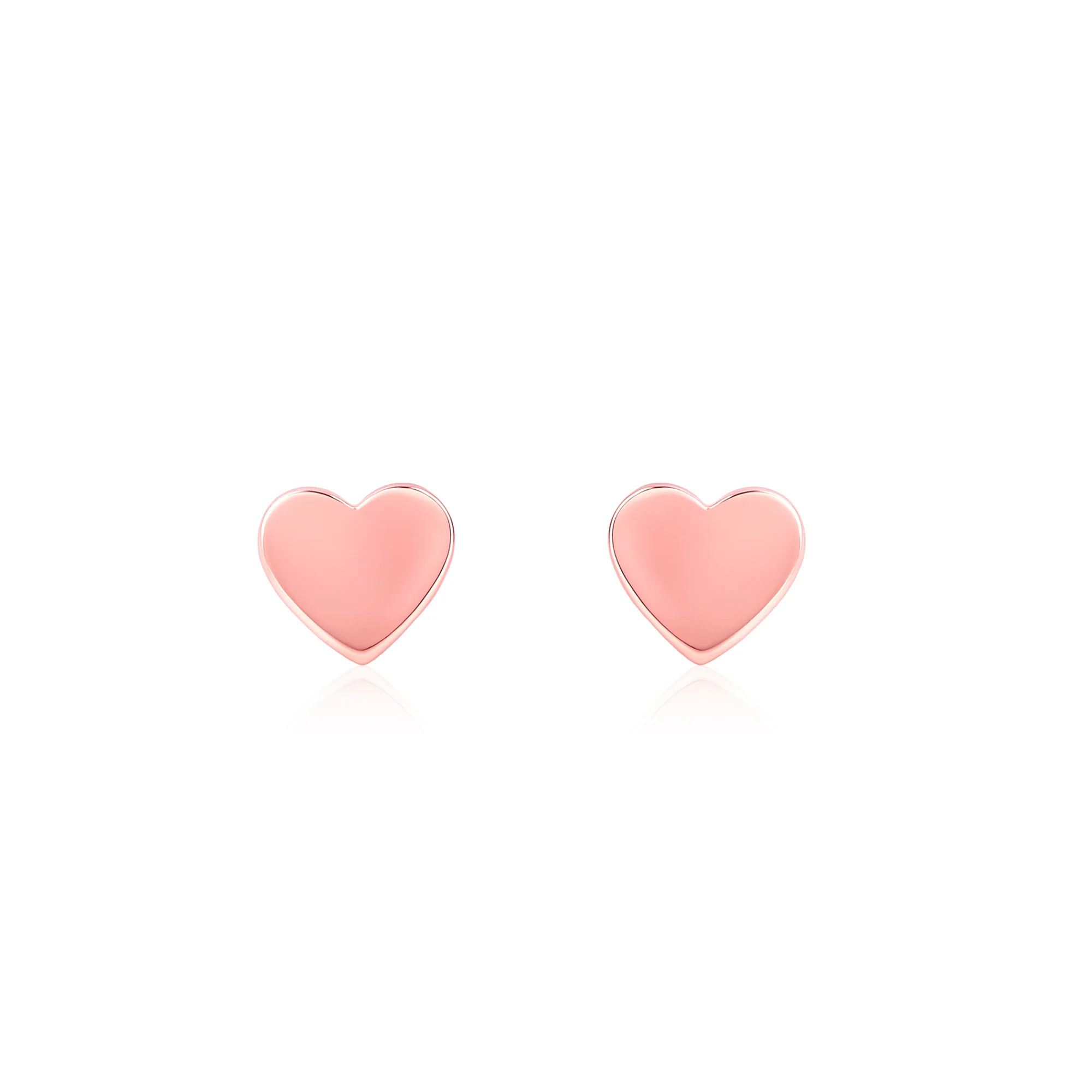 Flat Heart Stud Earring - Image 4