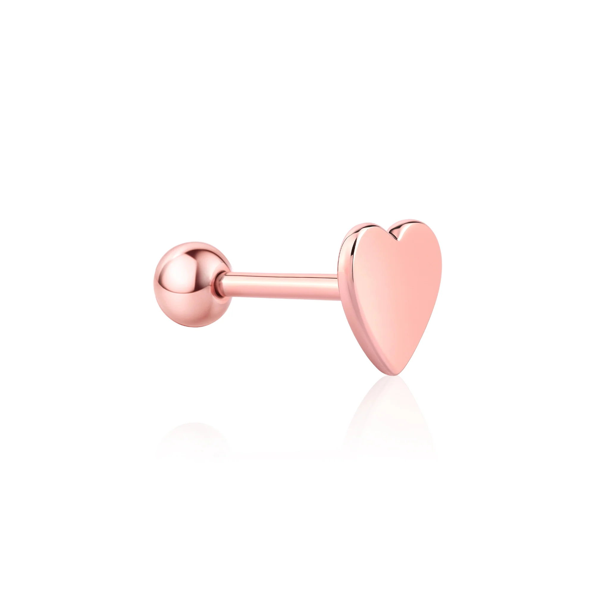 Flat Heart Stud Earring - Image 6