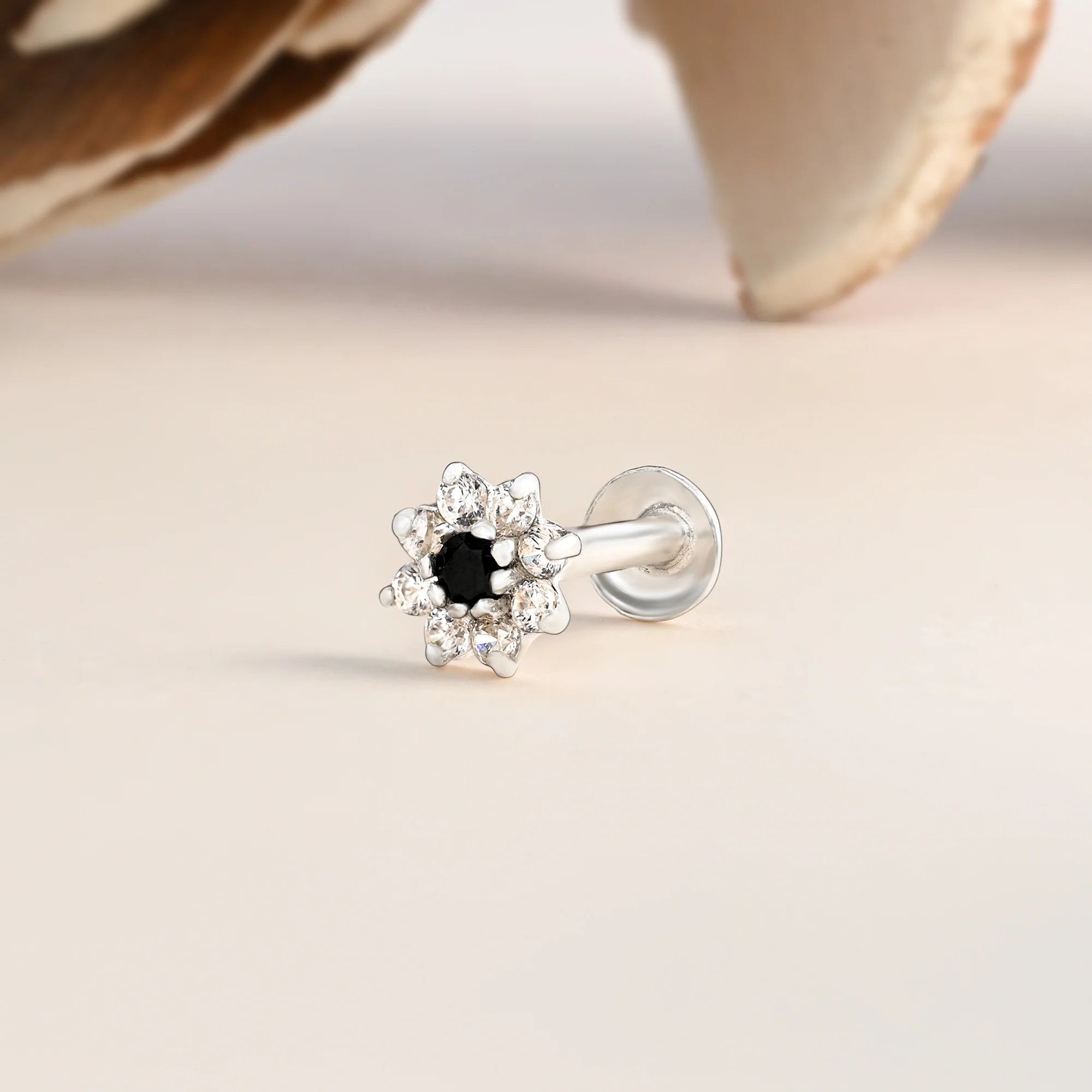 Floral Bloom Silver Nose Pin