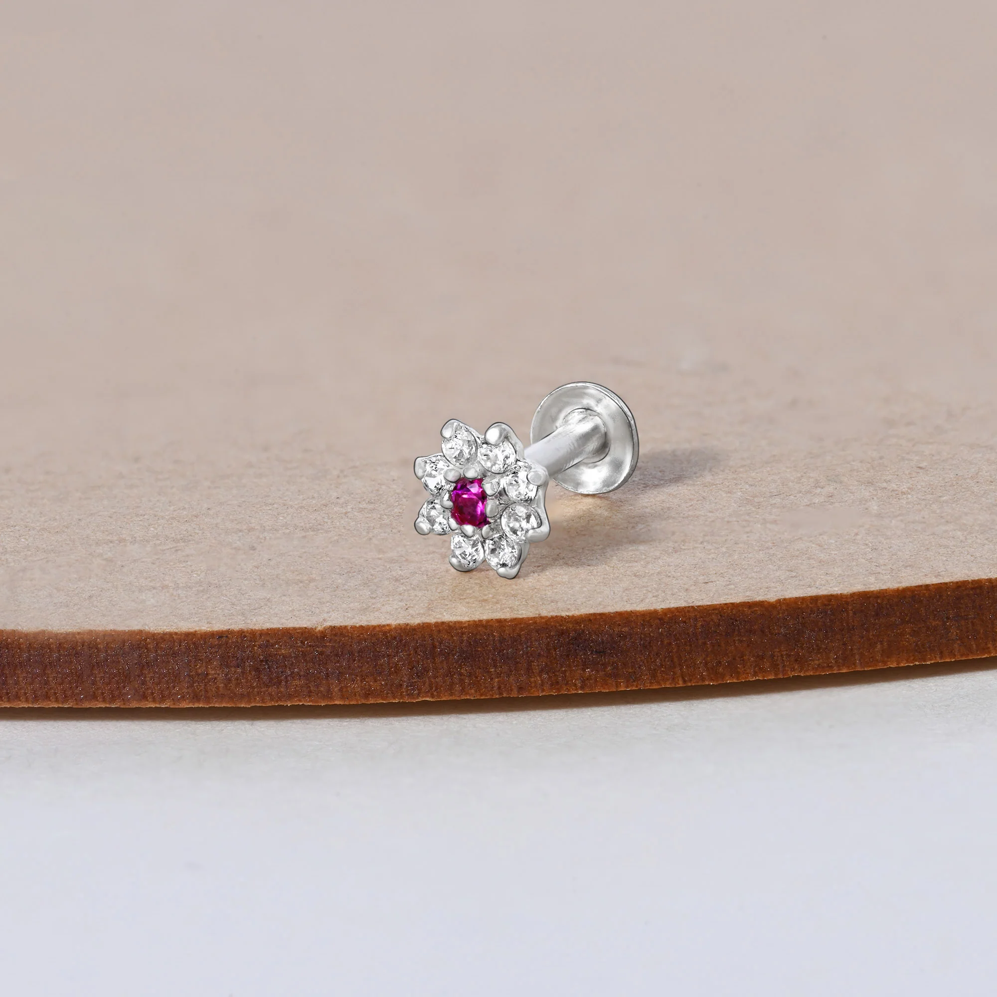 Floral Bloom Silver Nose Pin - Image 11