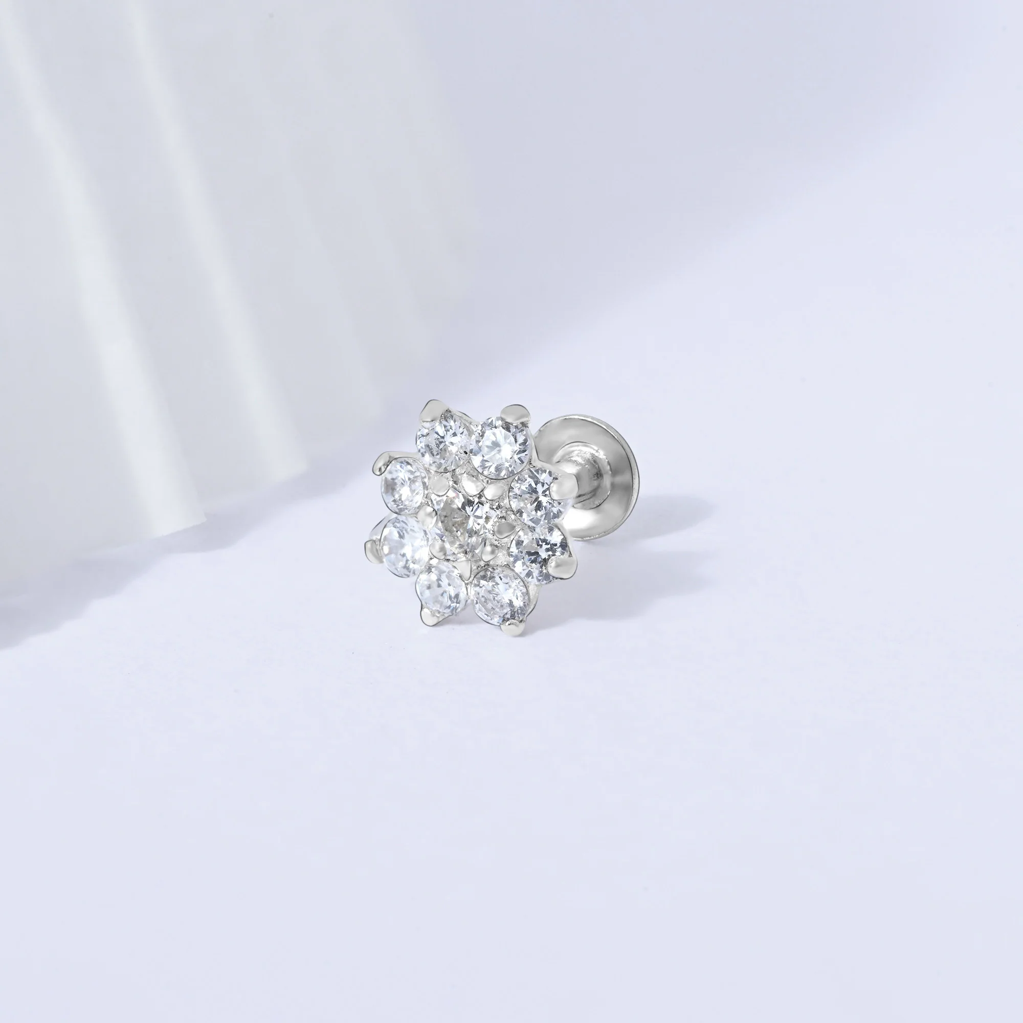Floral Bloom Silver Nose Pin - Image 17