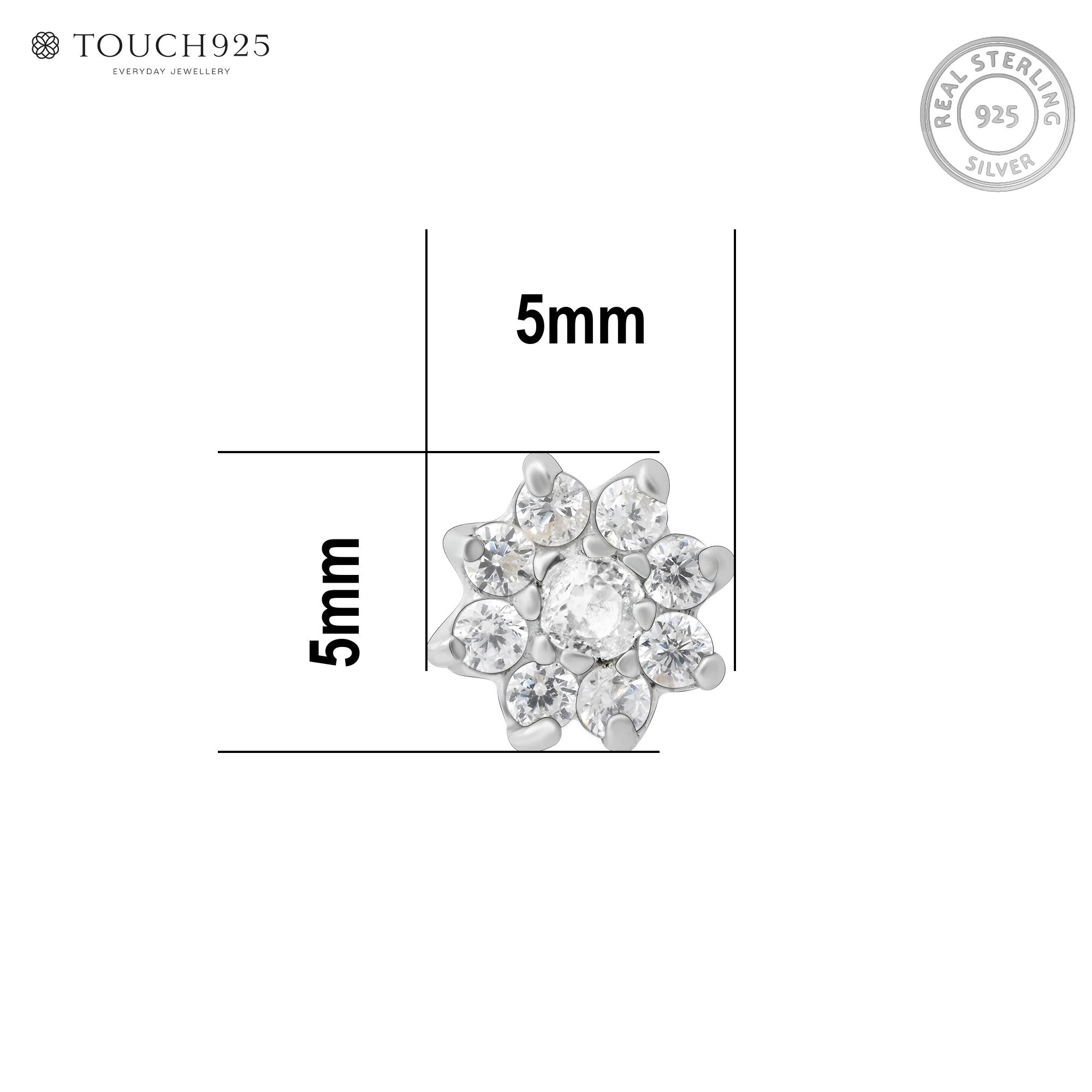 Floral Bloom Silver Nose Pin - Image 18