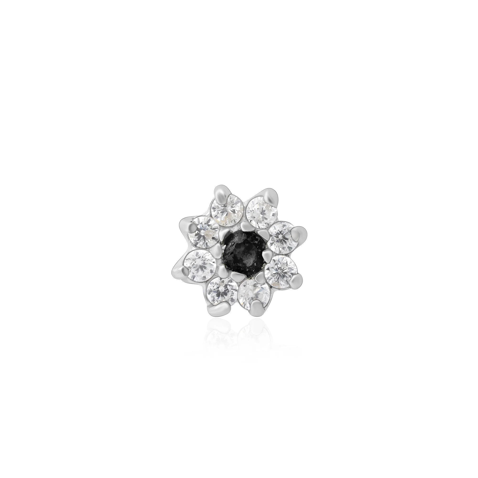 Floral Bloom Silver Nose Pin - Image 4