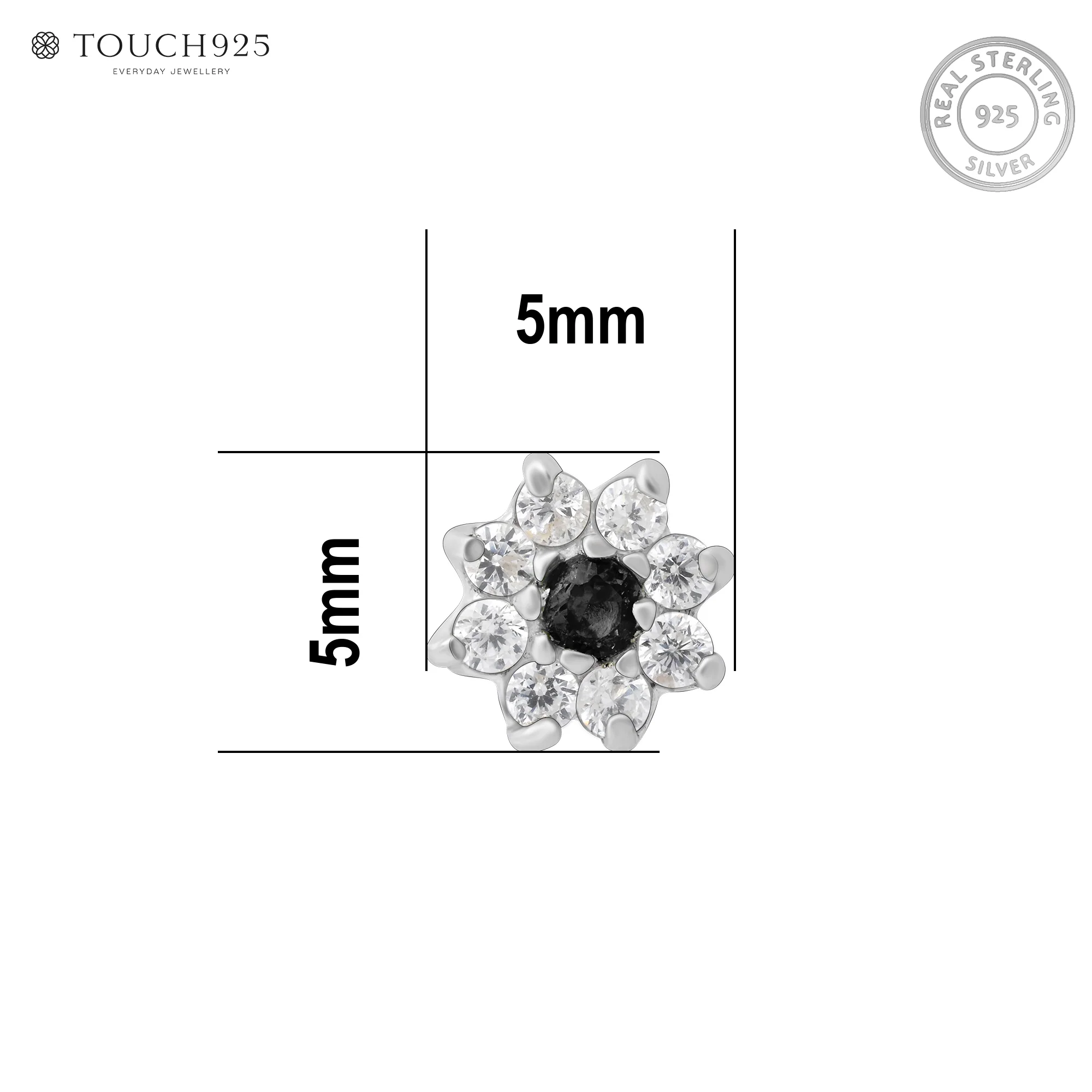 Floral Bloom Silver Nose Pin - Image 6