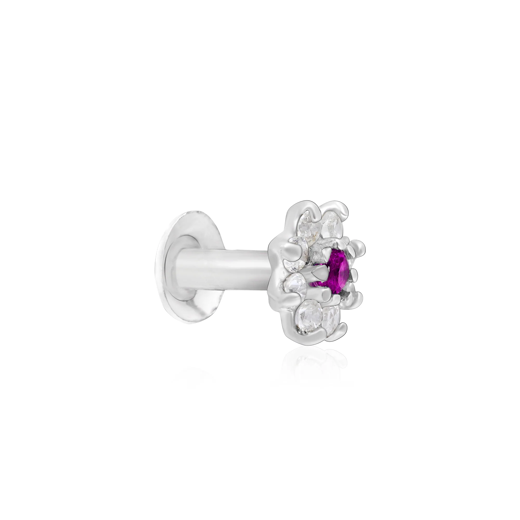 Floral Bloom Silver Nose Pin - Image 7