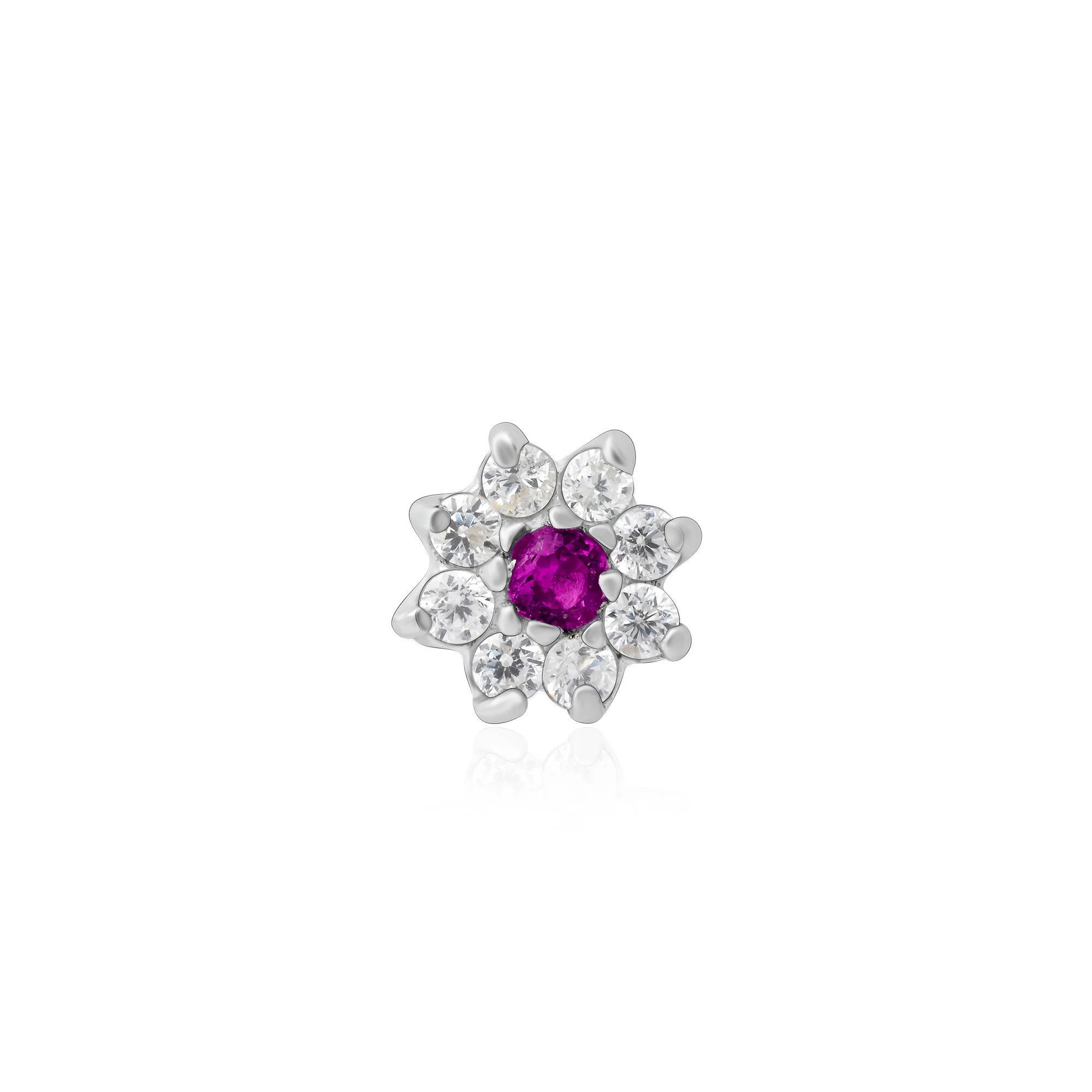 Floral Bloom Silver Nose Pin - Image 9