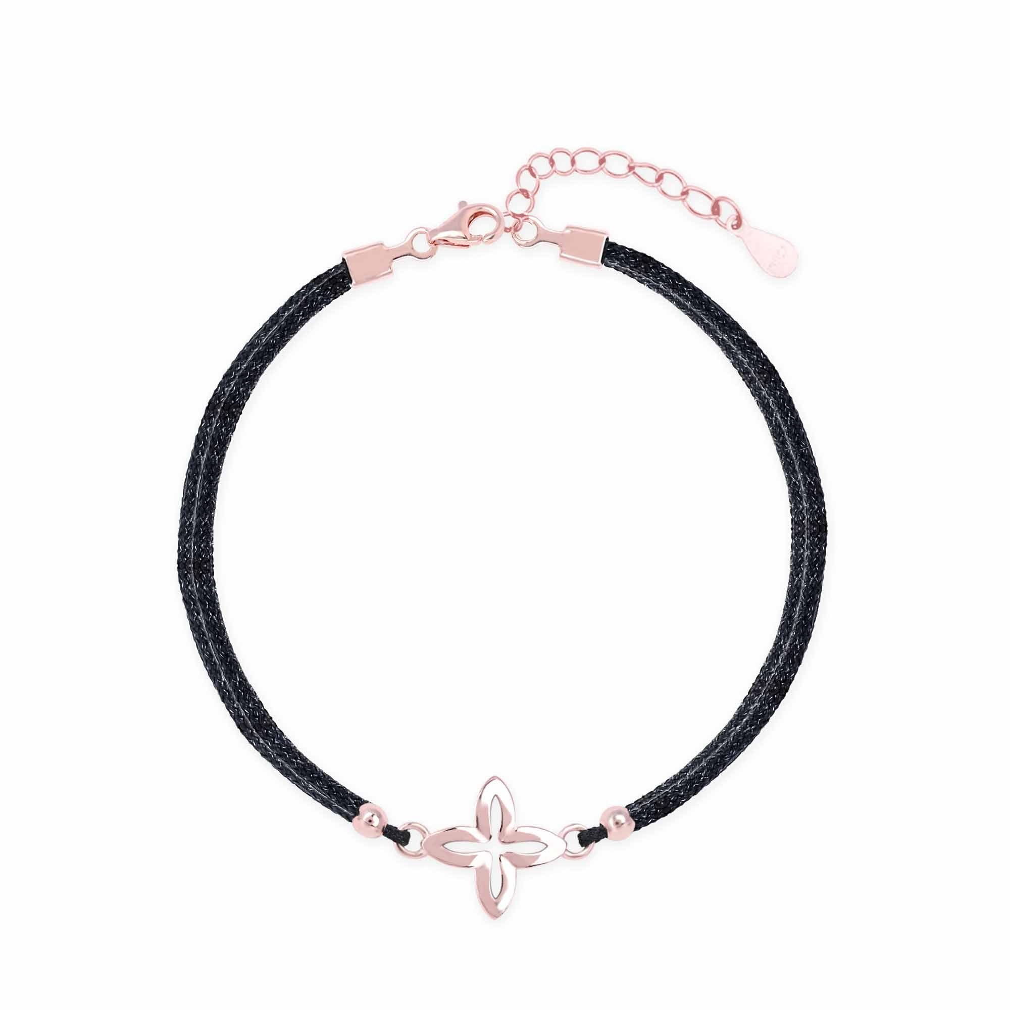 Silver Floral Charm Anklet - Image 2