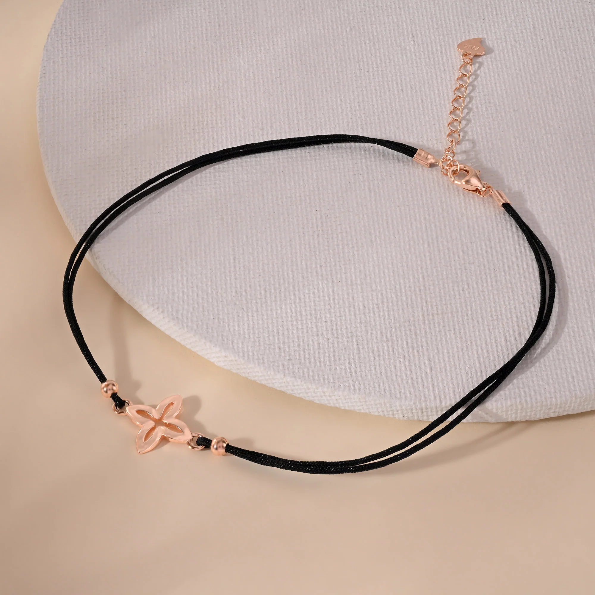Silver Floral Charm Anklet - Image 3