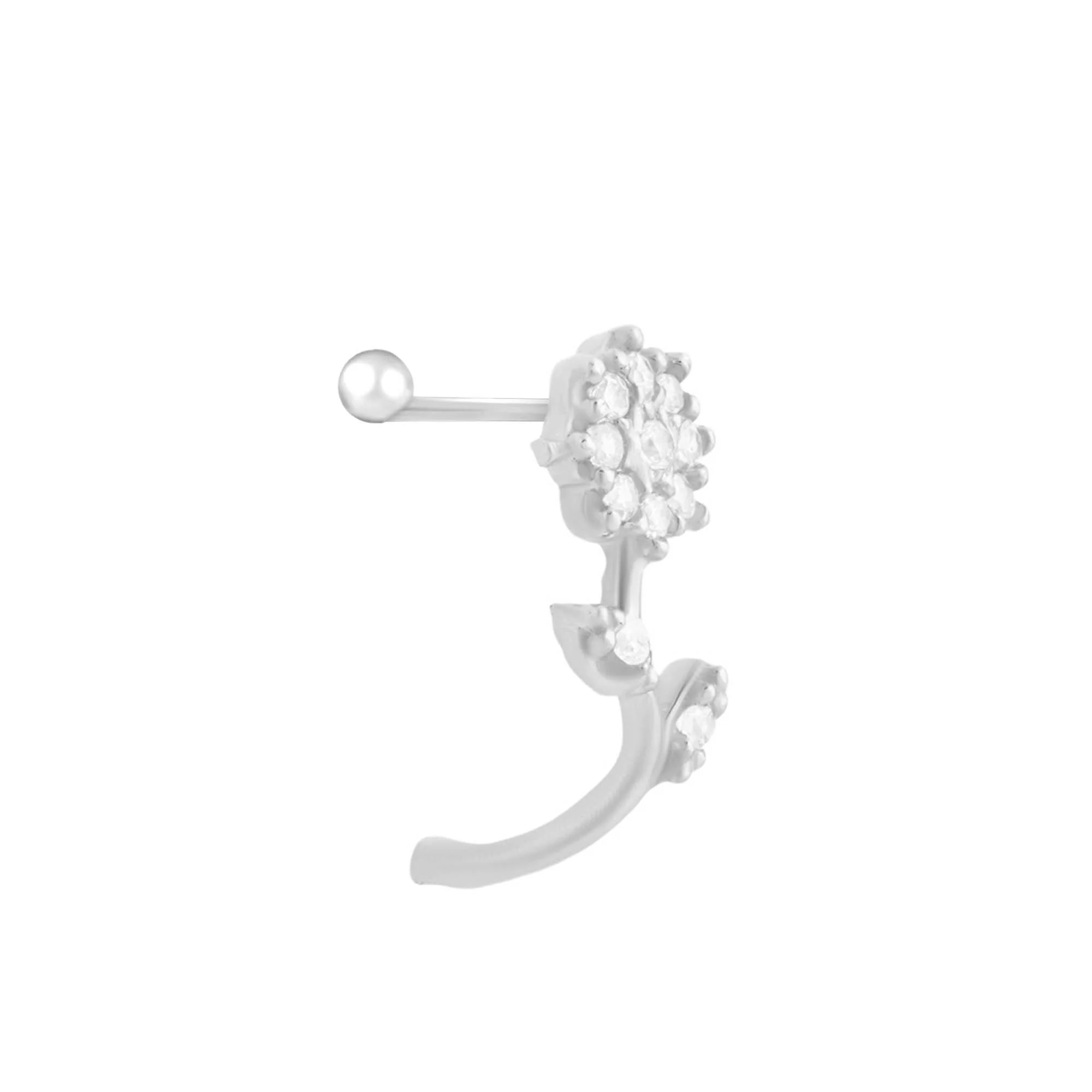 Floral CZ Spark Nose Pin - Image 2