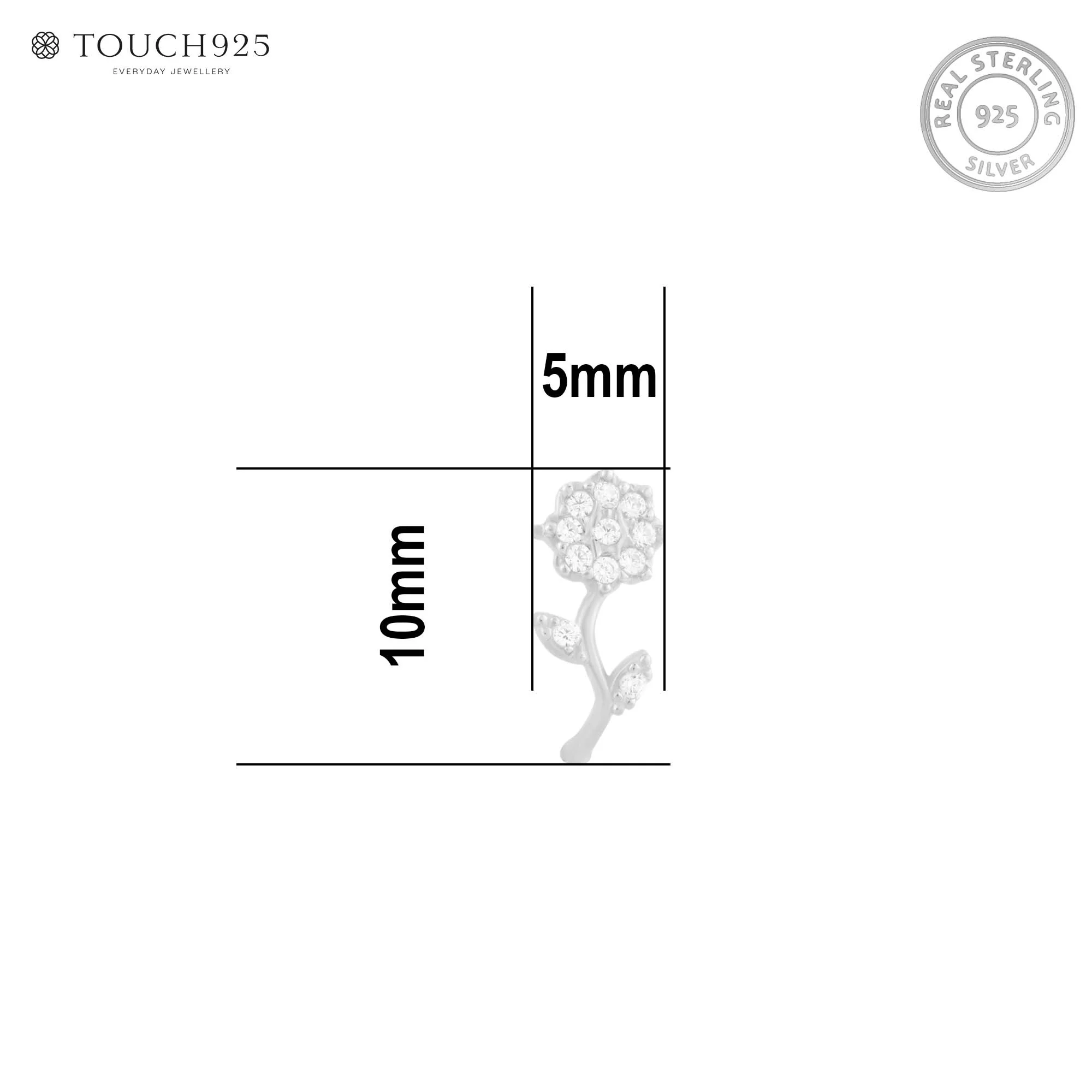 Floral CZ Spark Nose Pin - Image 6