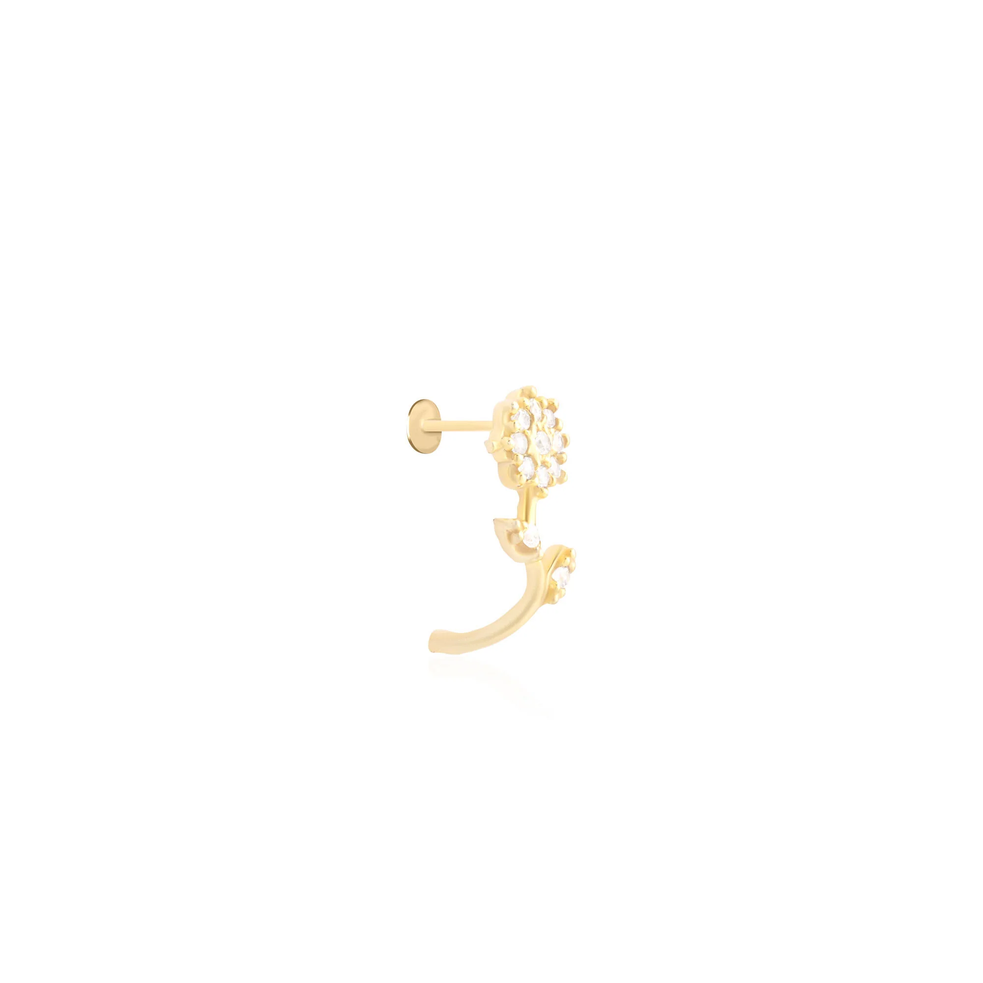 Floral CZ Spark Nose Pin - Image 7