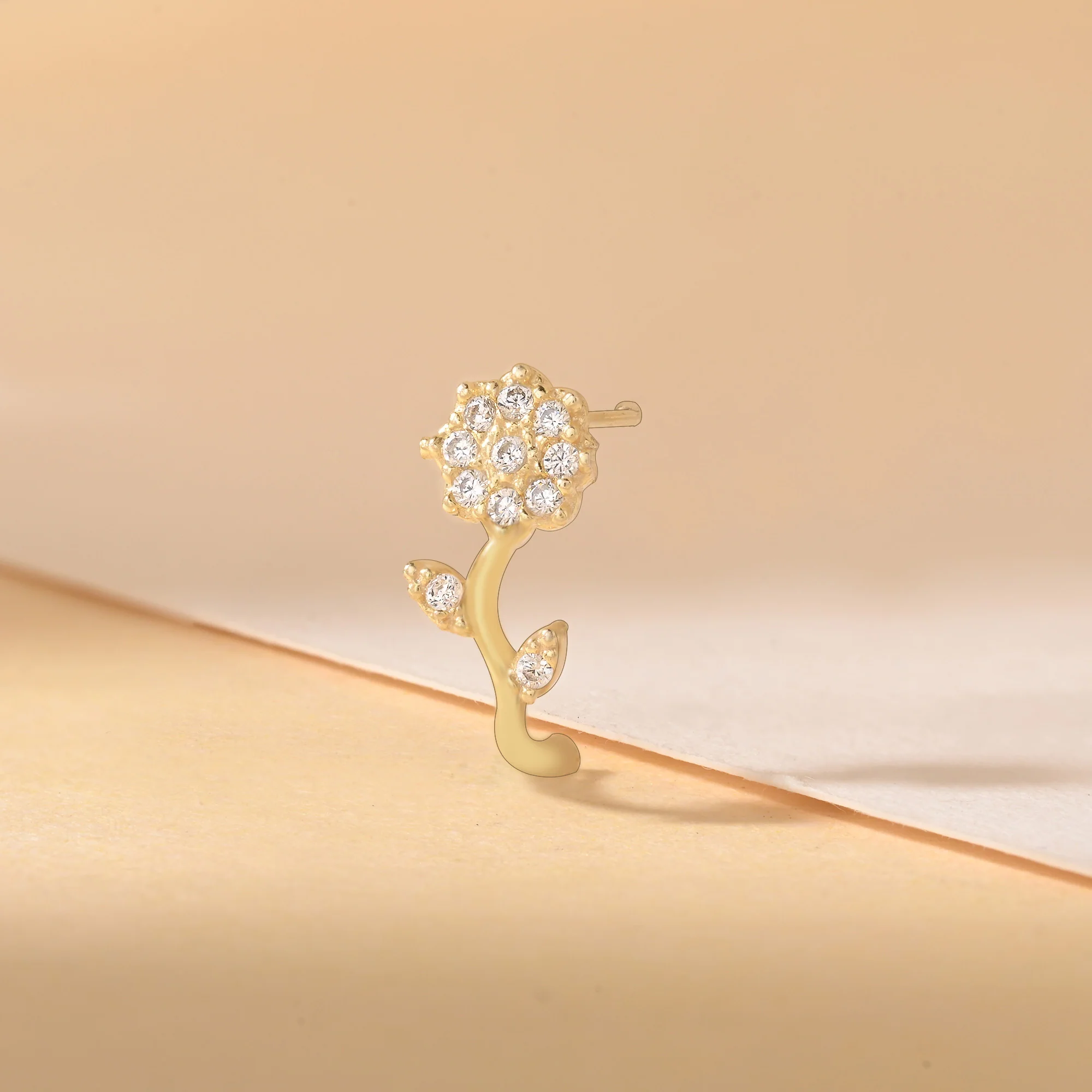 Floral CZ Spark Nose Pin - Image 8