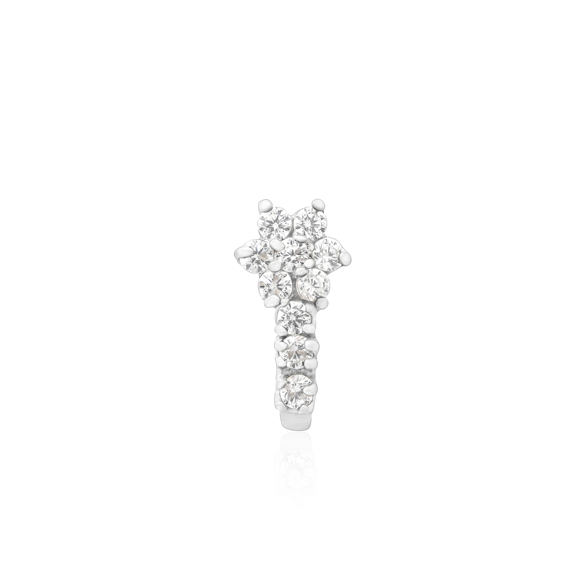 Floral Drop Silver Nose Pin - Image 4