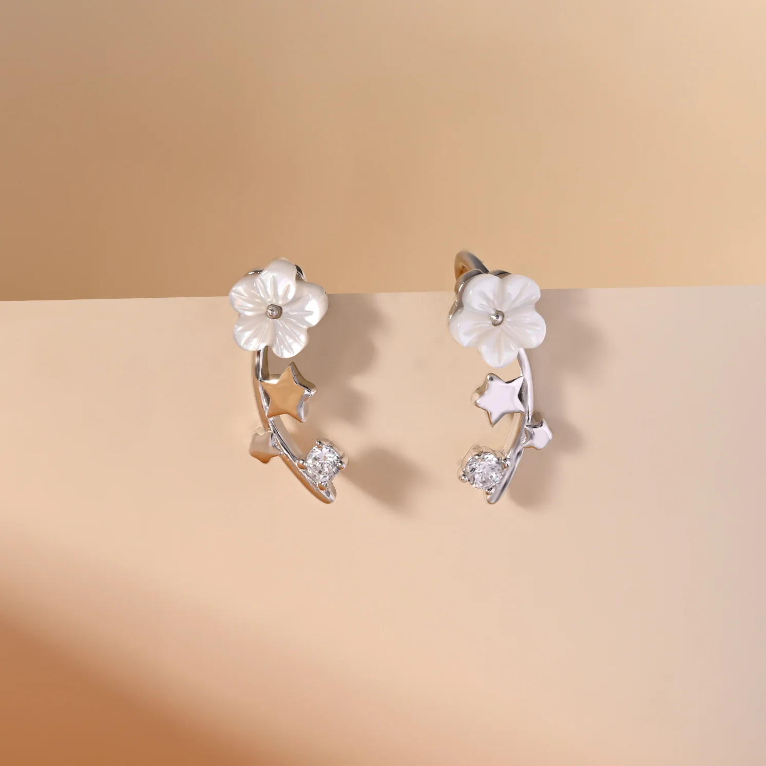 Floral Stem Leaf Earrings