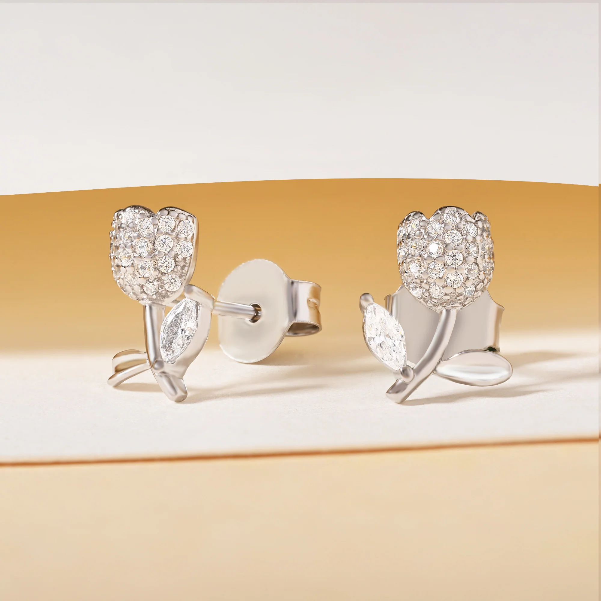 Floral Studs CZ Earrings
