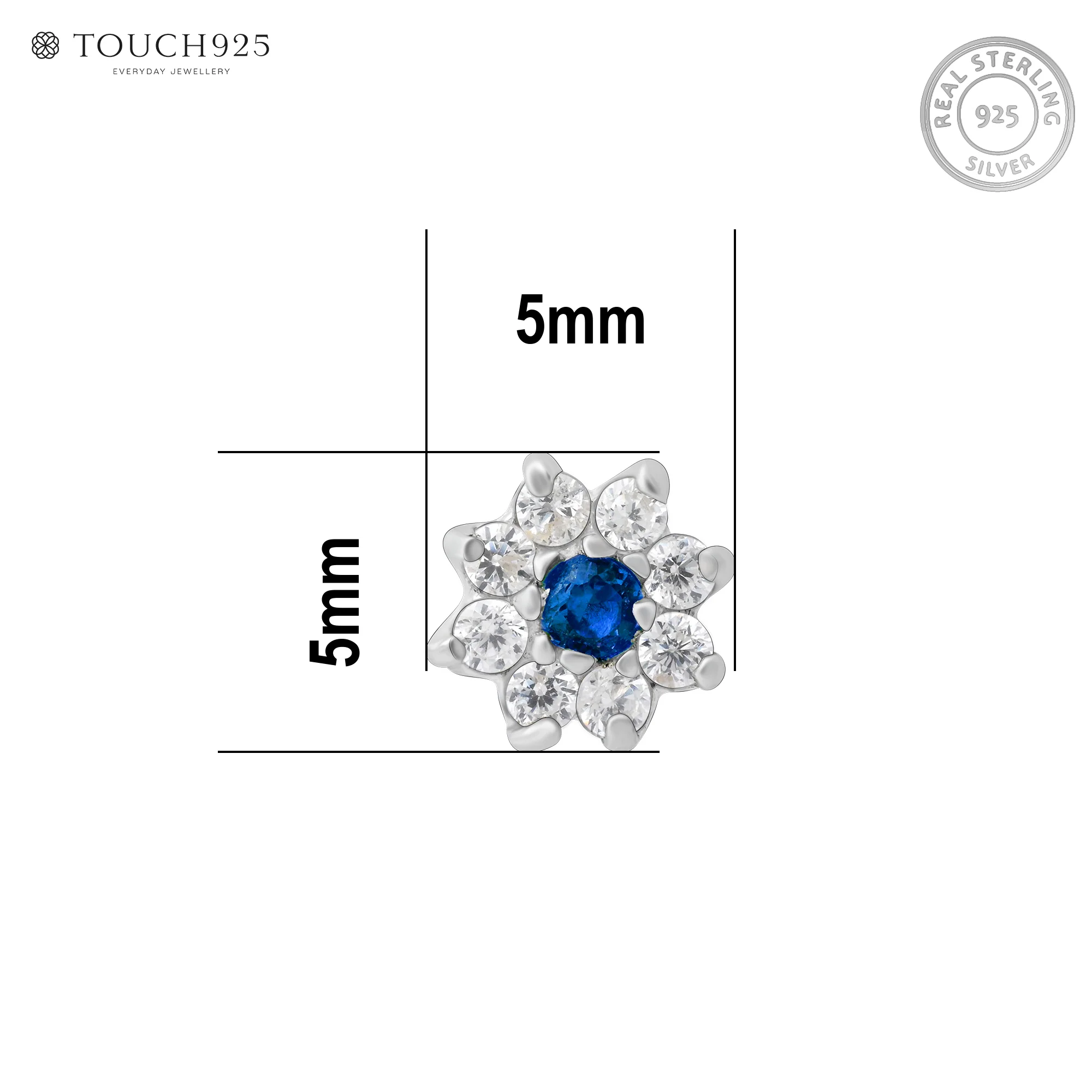 Flower Shape Silver Nose Pin - Image 12