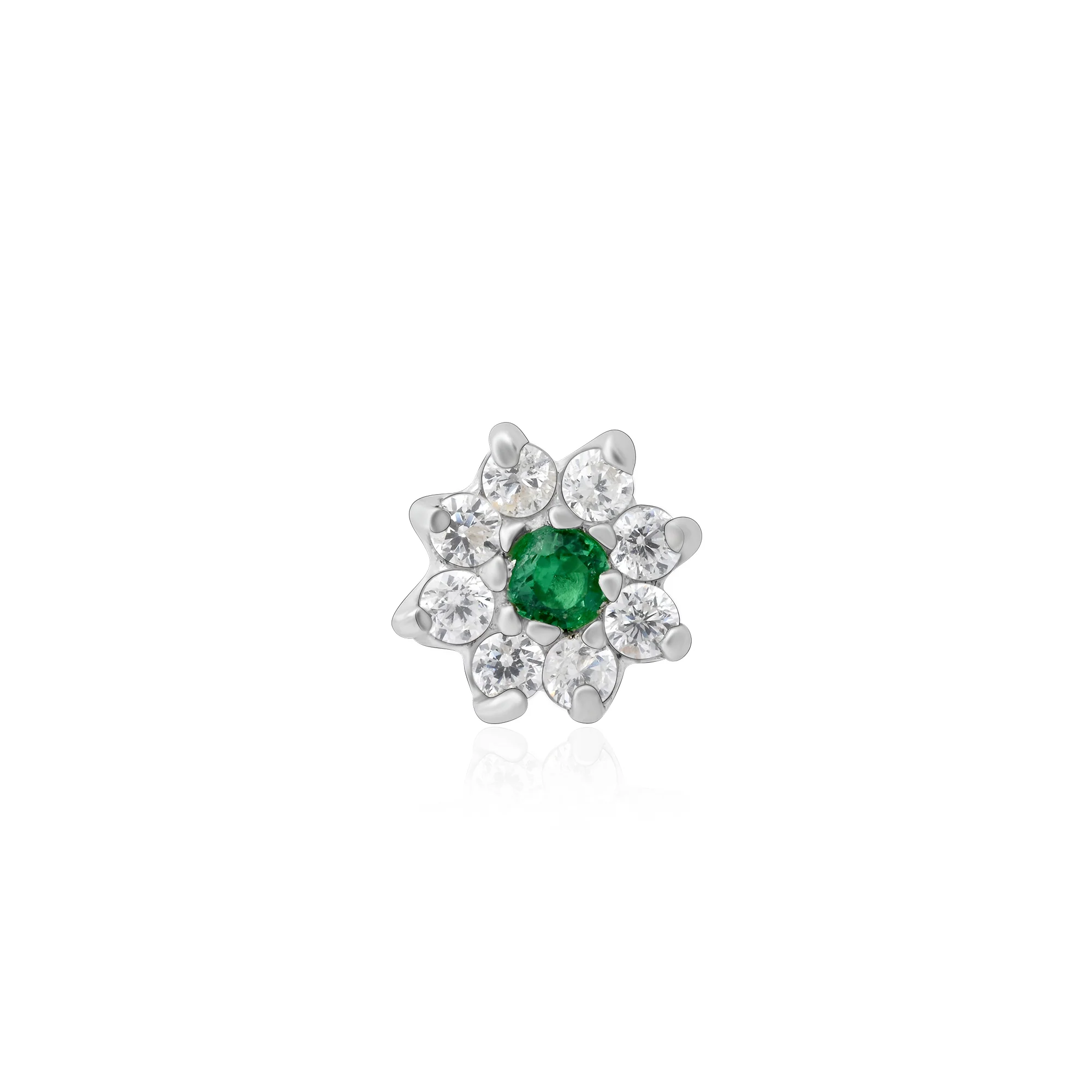 Flower Shape Silver Nose Pin - Image 4