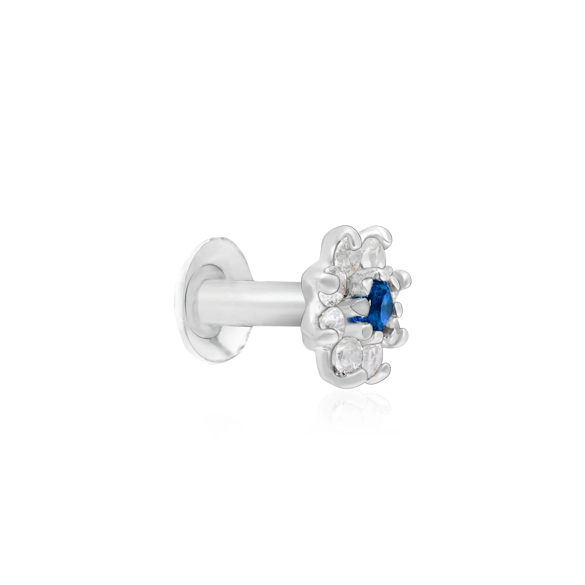 Flower Shape Silver Nose Pin - Image 7