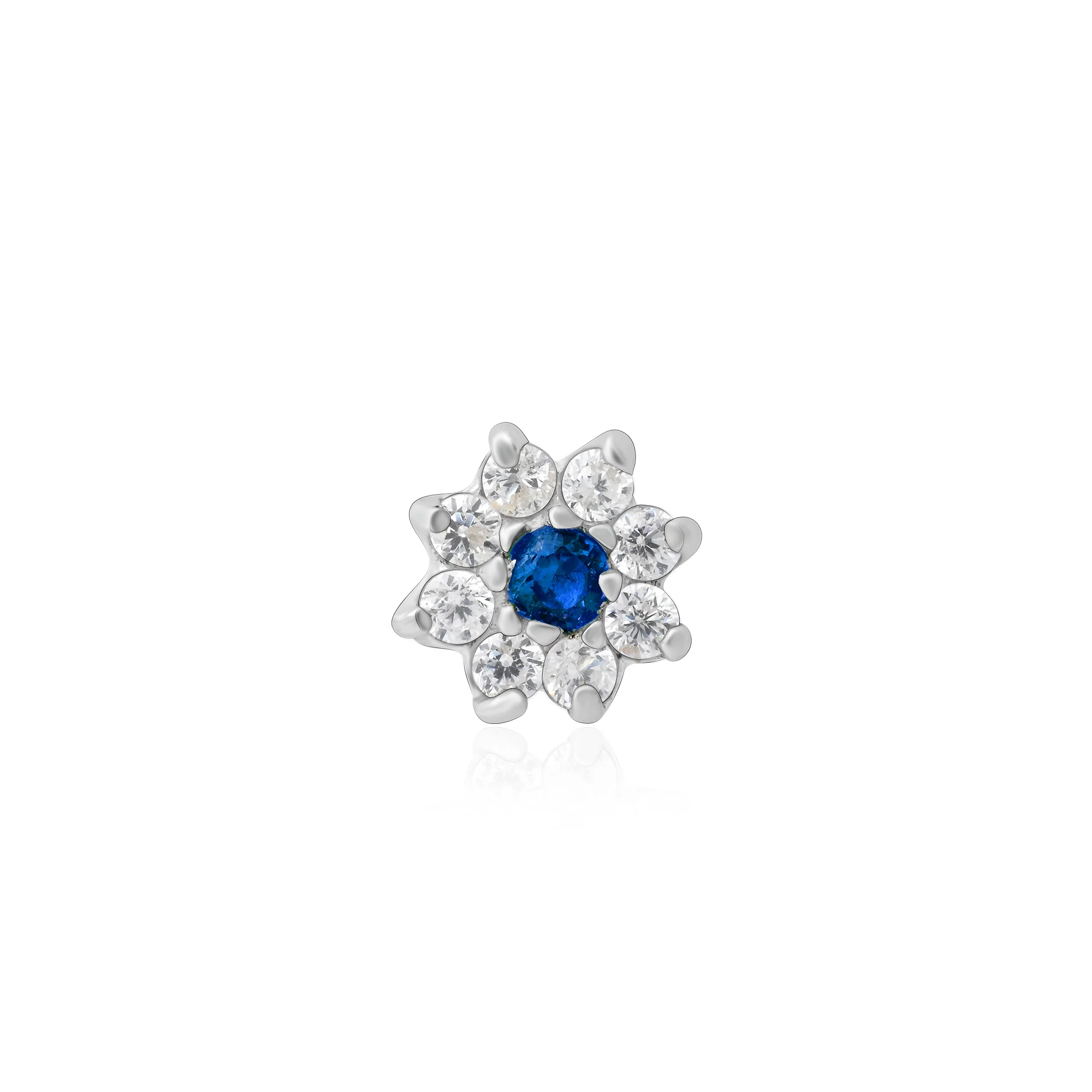 Flower Shape Silver Nose Pin - Image 9