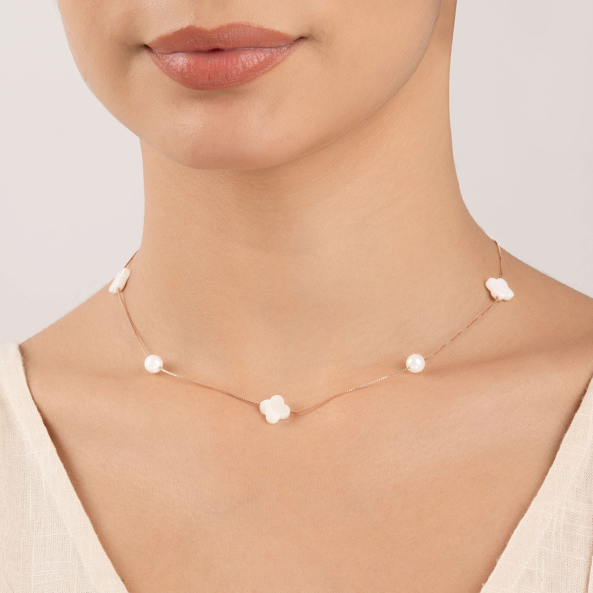 Flowers & Pearls Necklace - Image 4