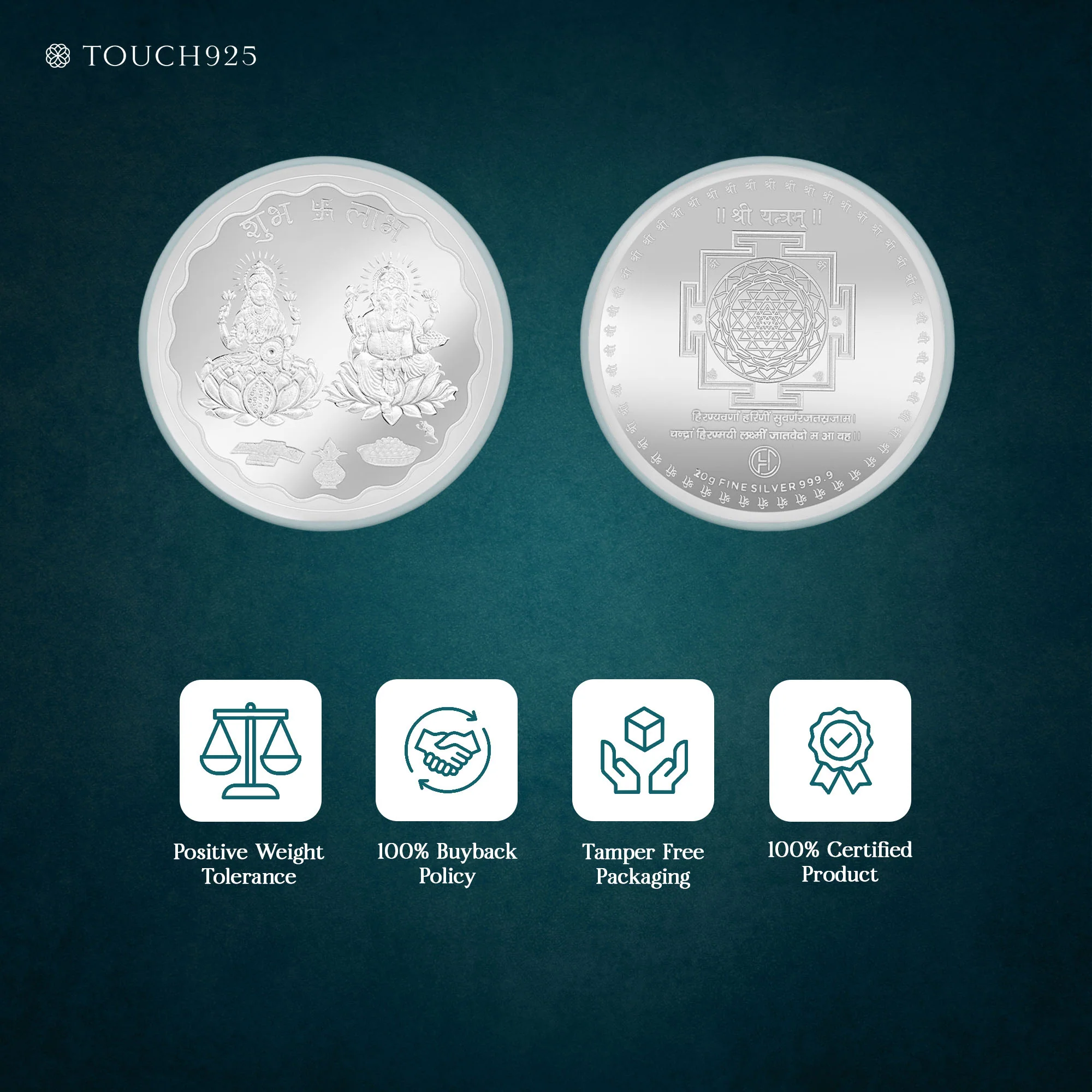20g Ganesh and Laxmi 999 Silver Coin - Image 5