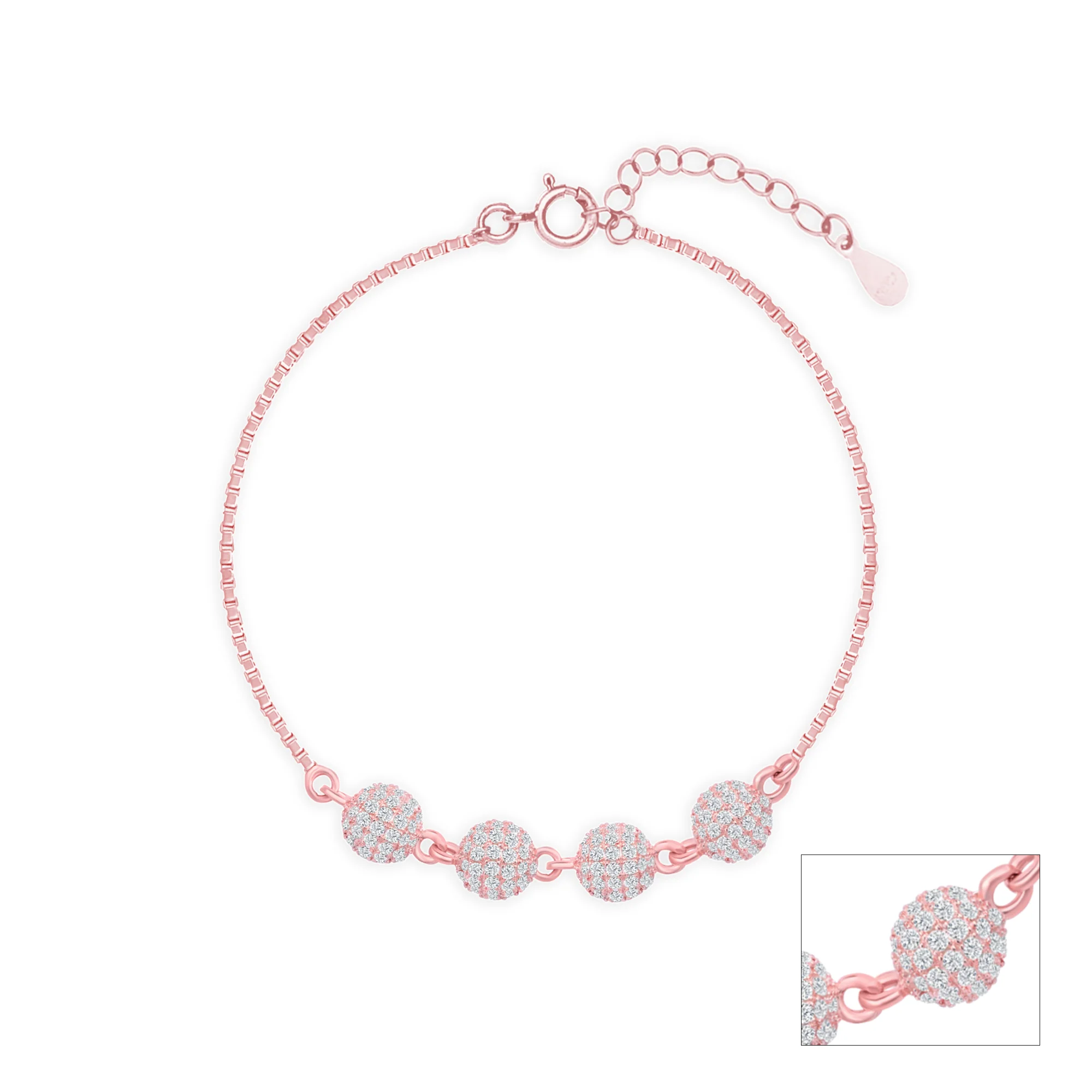 Glint Bead Silver Anklet - Image 10
