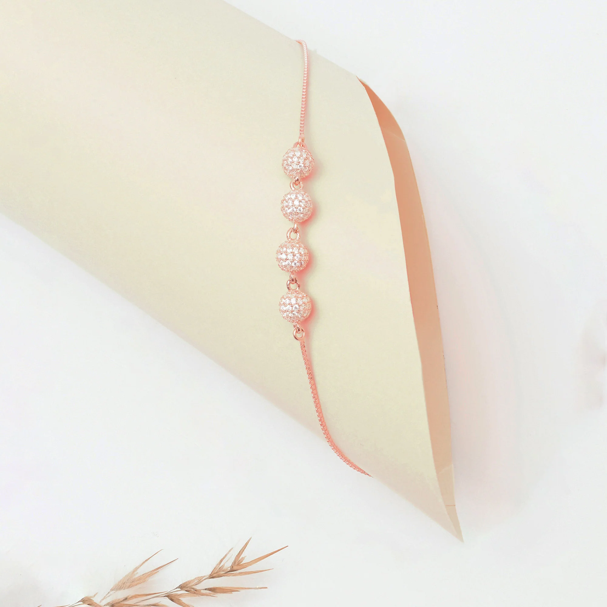 Glint Bead Silver Anklet - Image 11