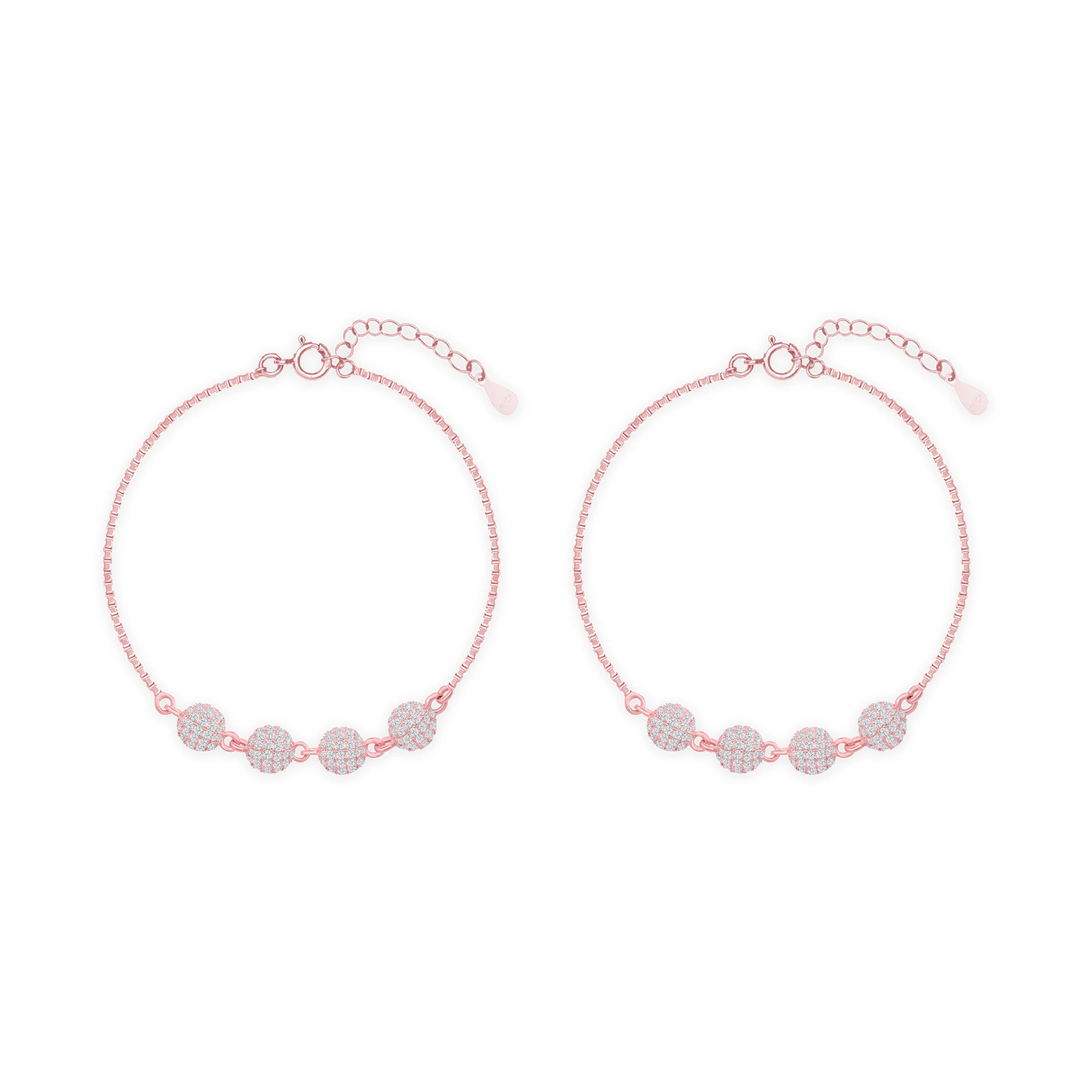 Glint Bead Silver Anklet - Image 14