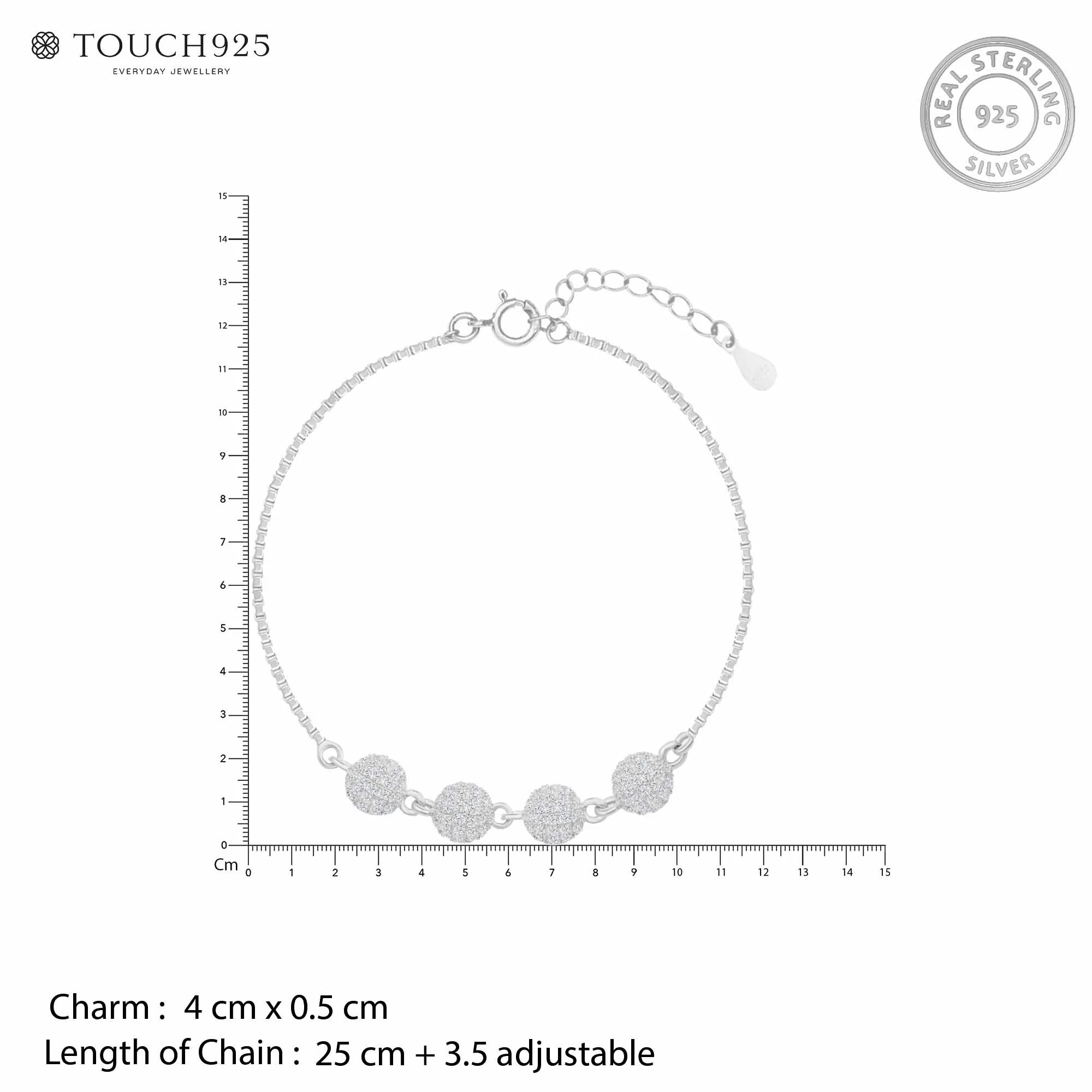 Glint Bead Silver Anklet - Image 9