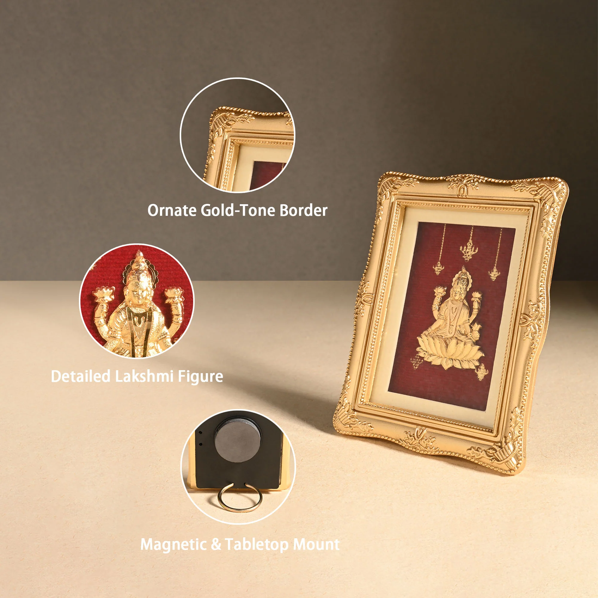 Goddess Lakshmi 24K Gold Foil Frame - Image 3