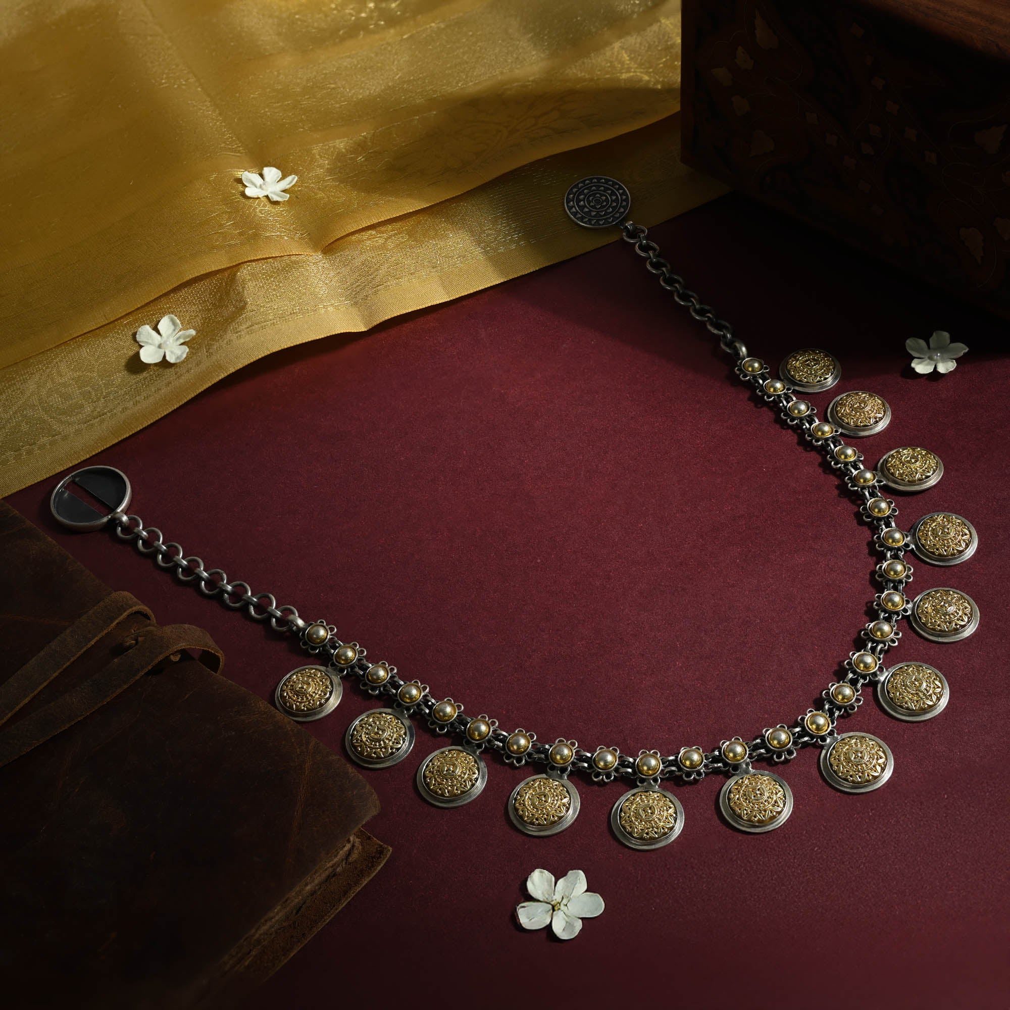 Golden Charm Silver Necklace - Image 2