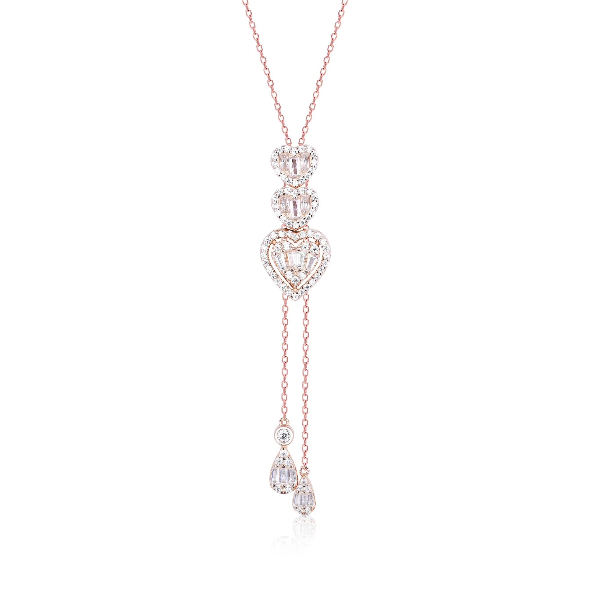 Graceful Heartstrings Silver Necklace Set - Image 6