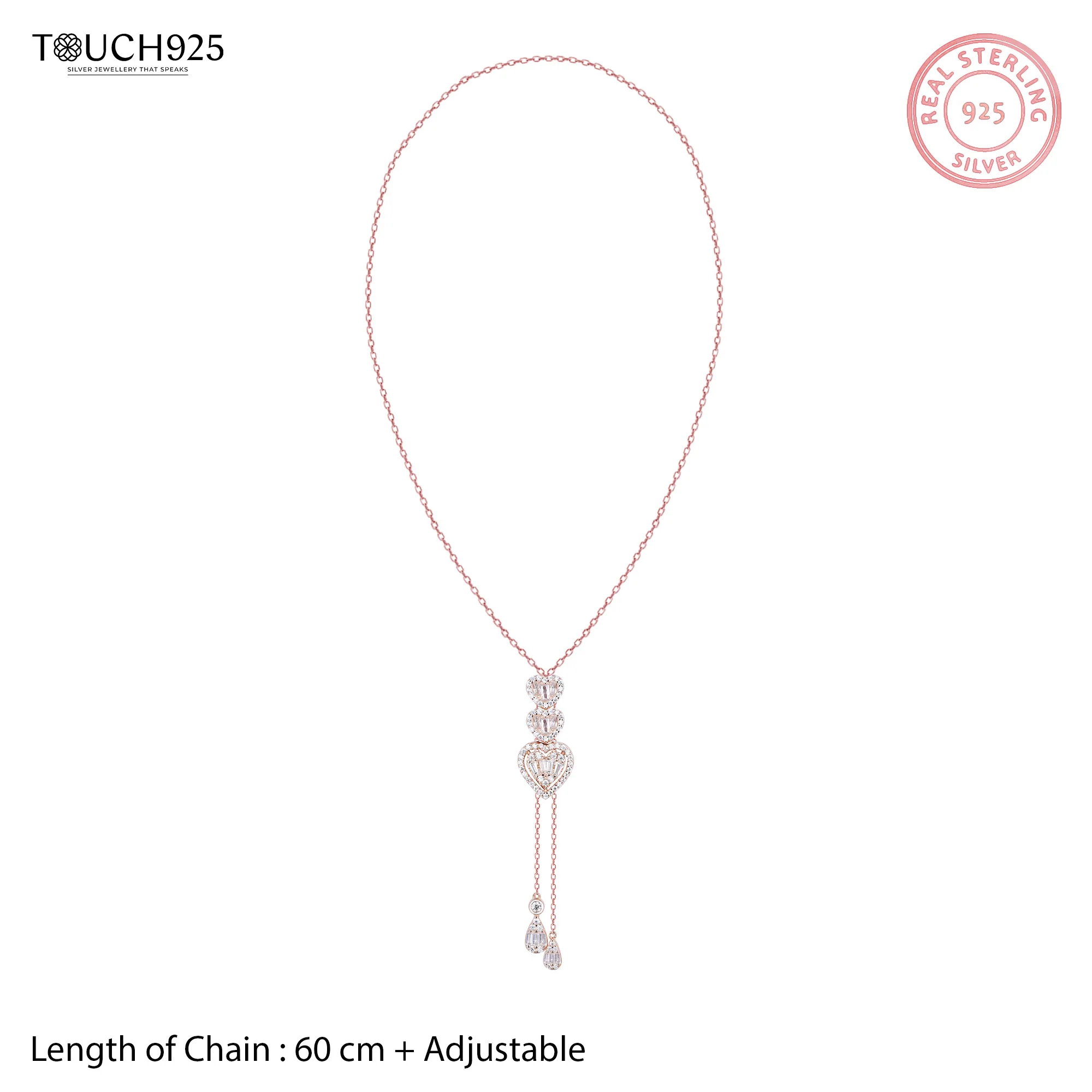 Graceful Heartstrings Silver Necklace Set - Image 9