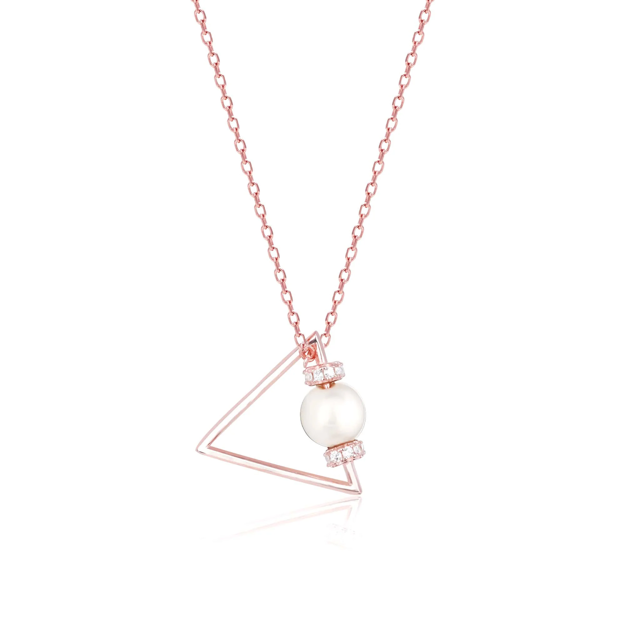 Graceful Triangle Pearl Necklace - Image 6