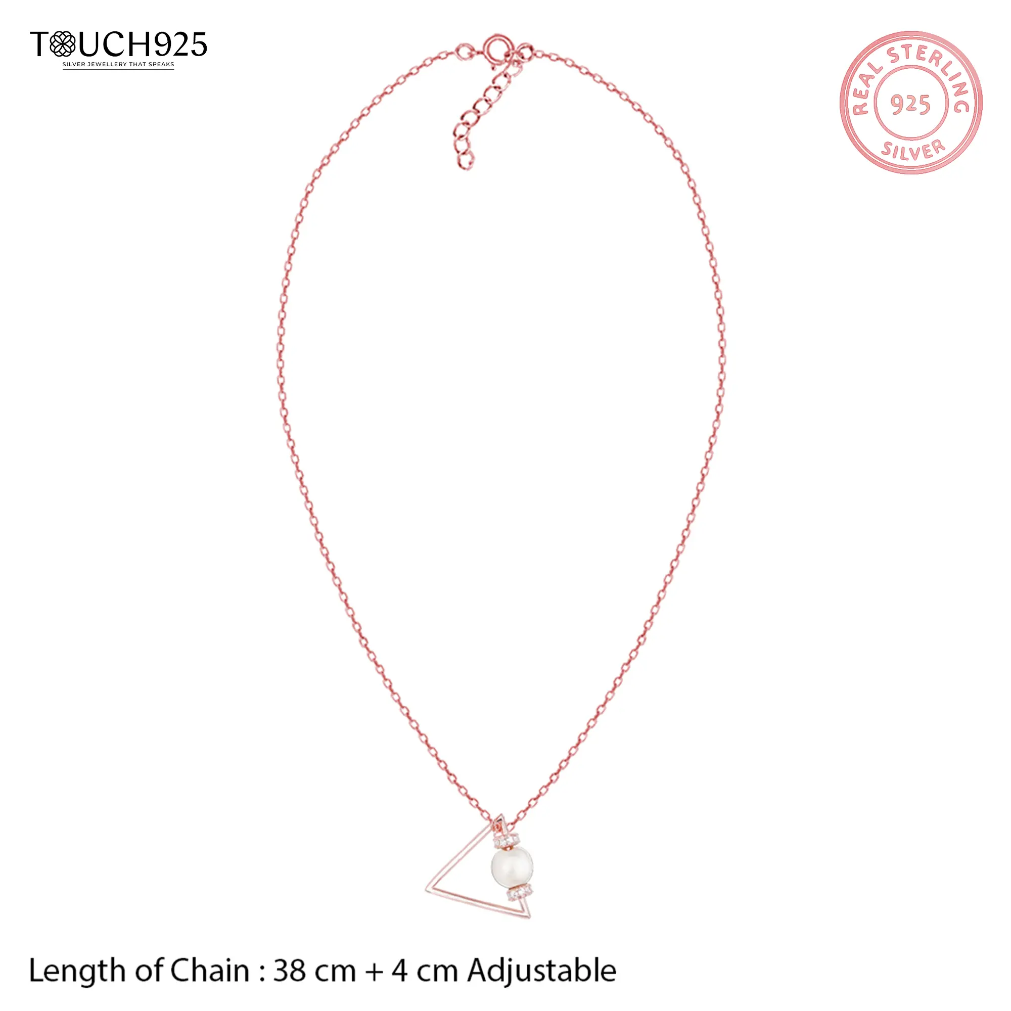 Graceful Triangle Pearl Necklace - Image 9
