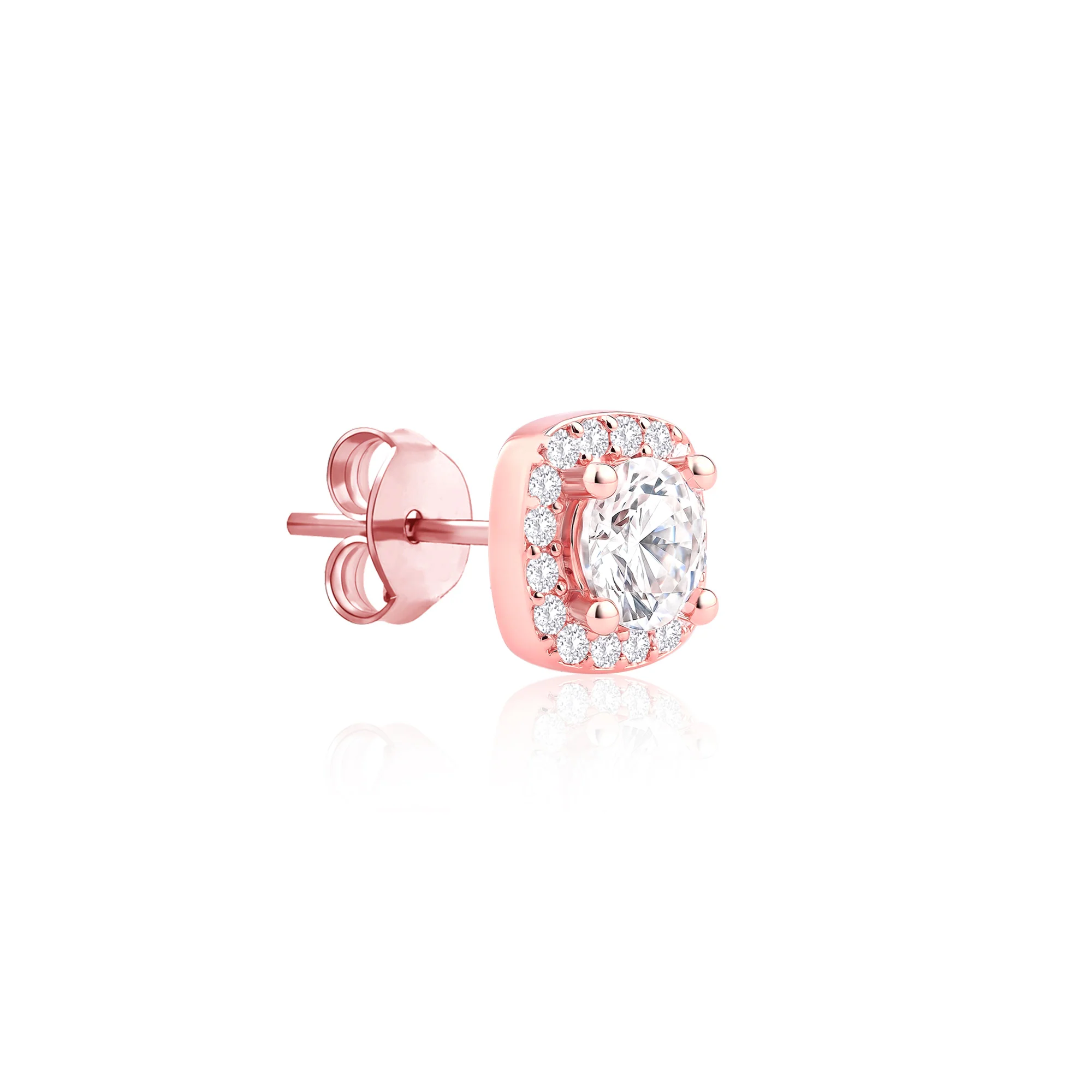 Halo CZ Stud Earrings - Image 6