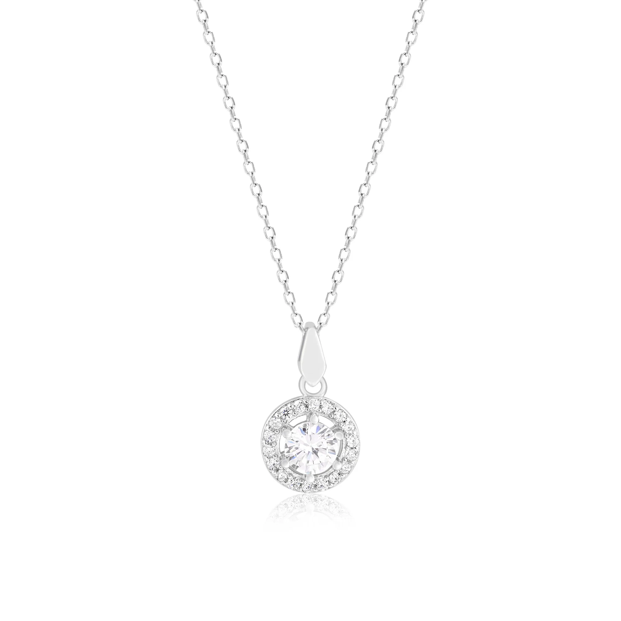 Halo Solitaire Studded Necklace - Image 2
