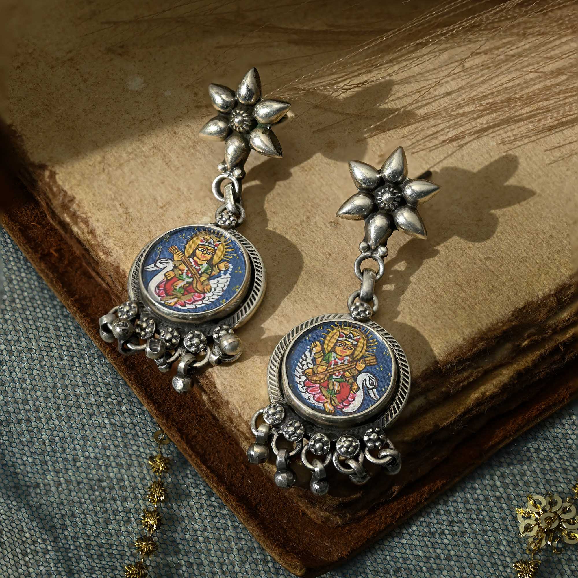 Handcrafted Goddess Motif Earrings - Image 4