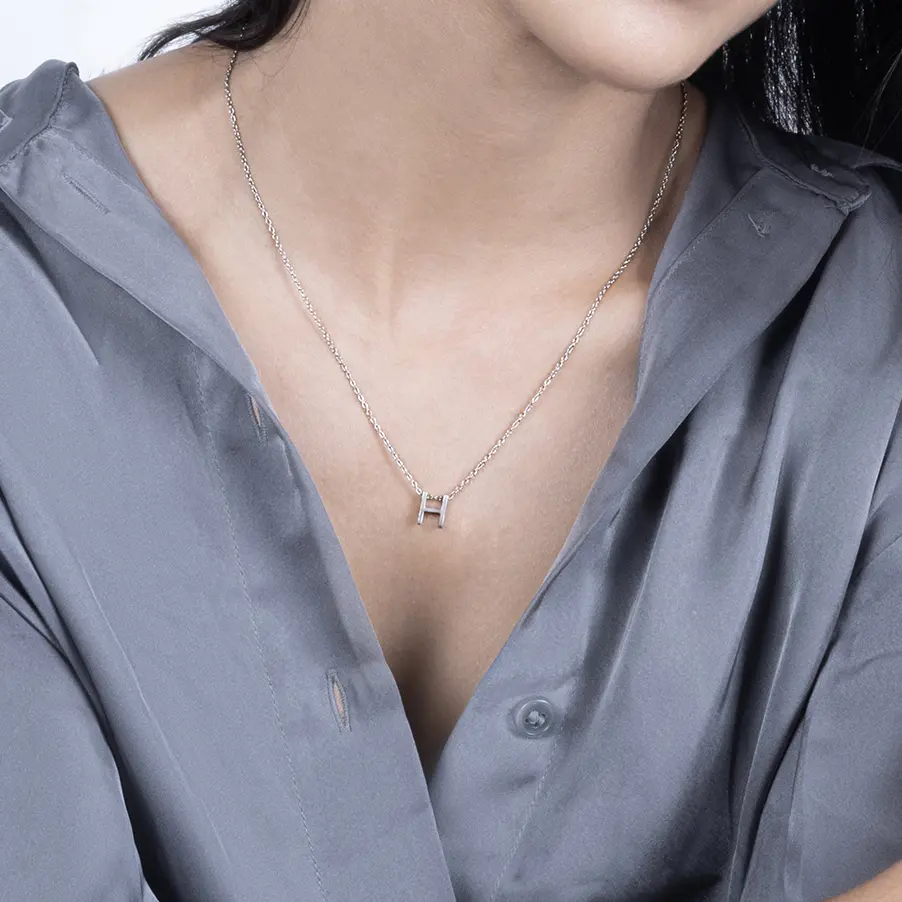 Harmony H Initial Necklace - Image 3