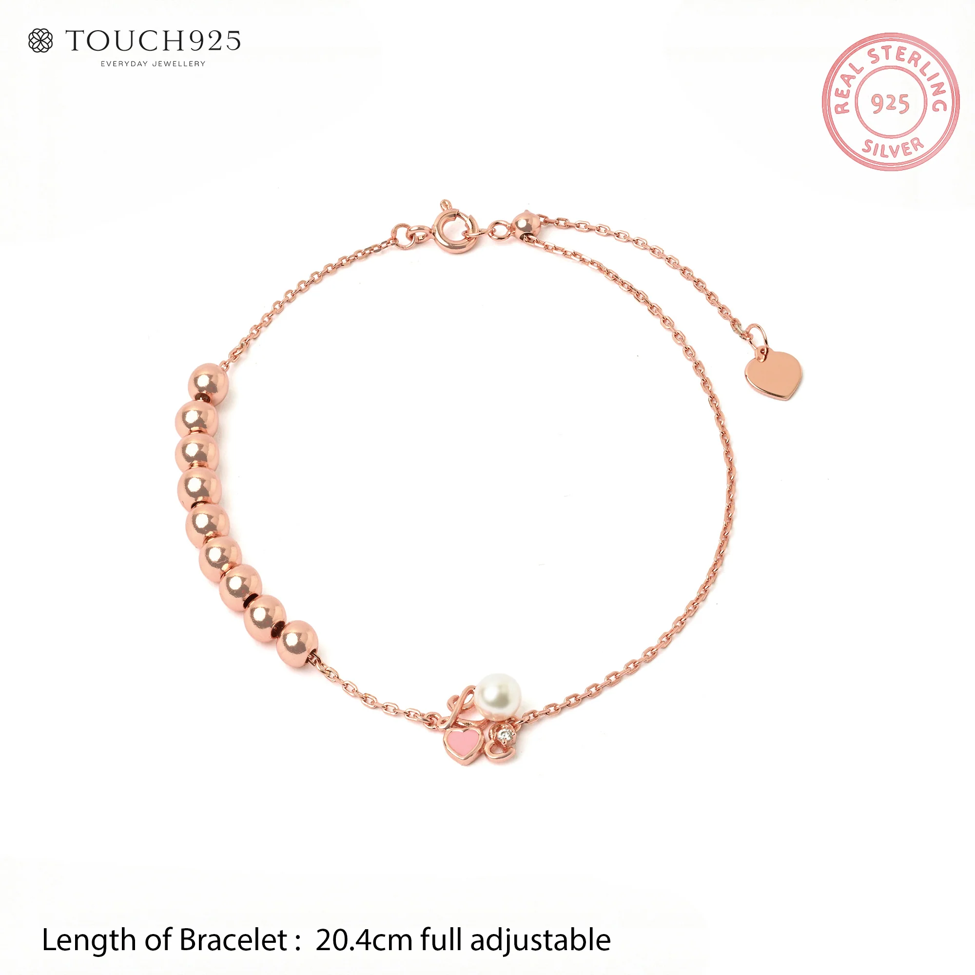 Heart Bead Silver Bracelet - Image 10