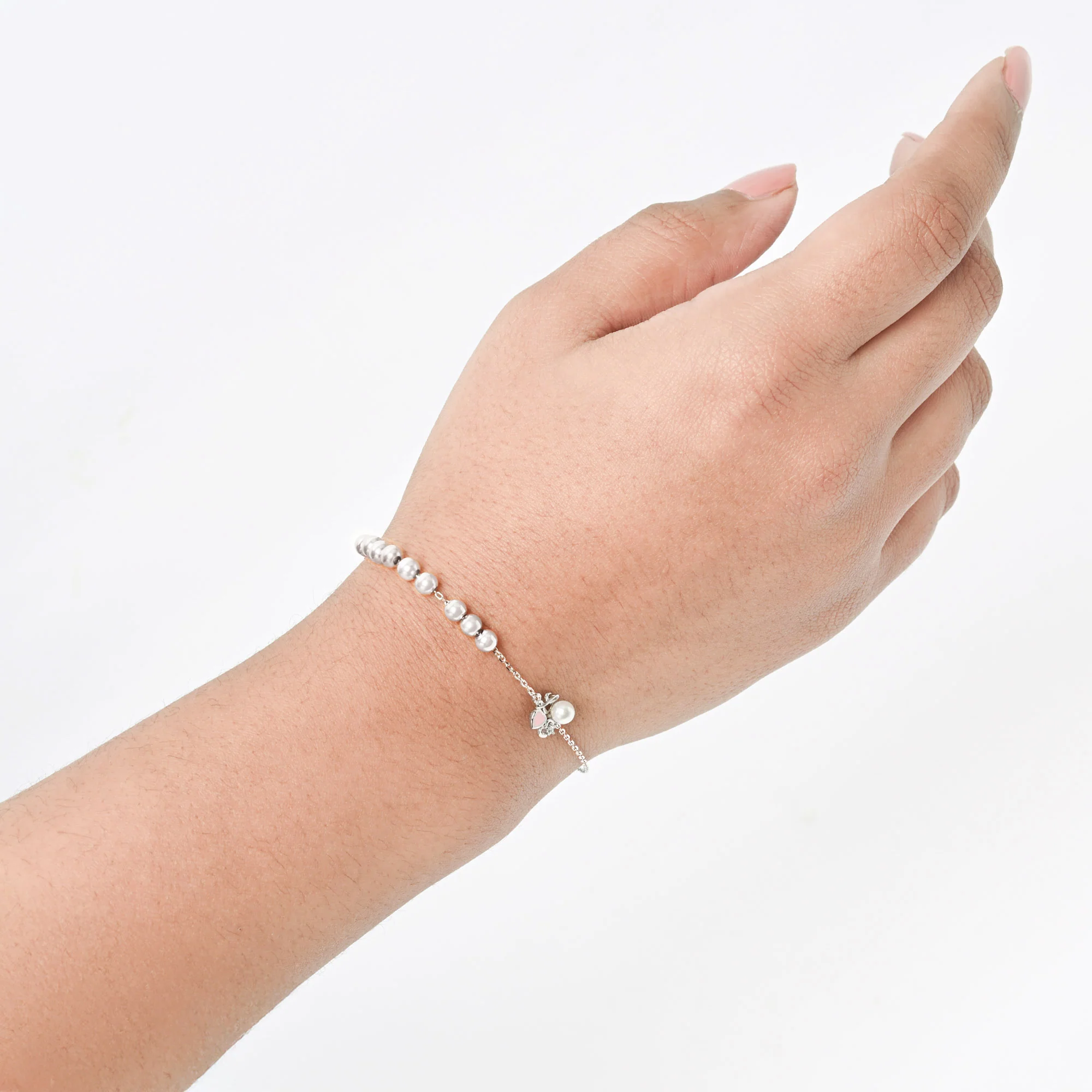 Heart Bead Silver Bracelet - Image 3