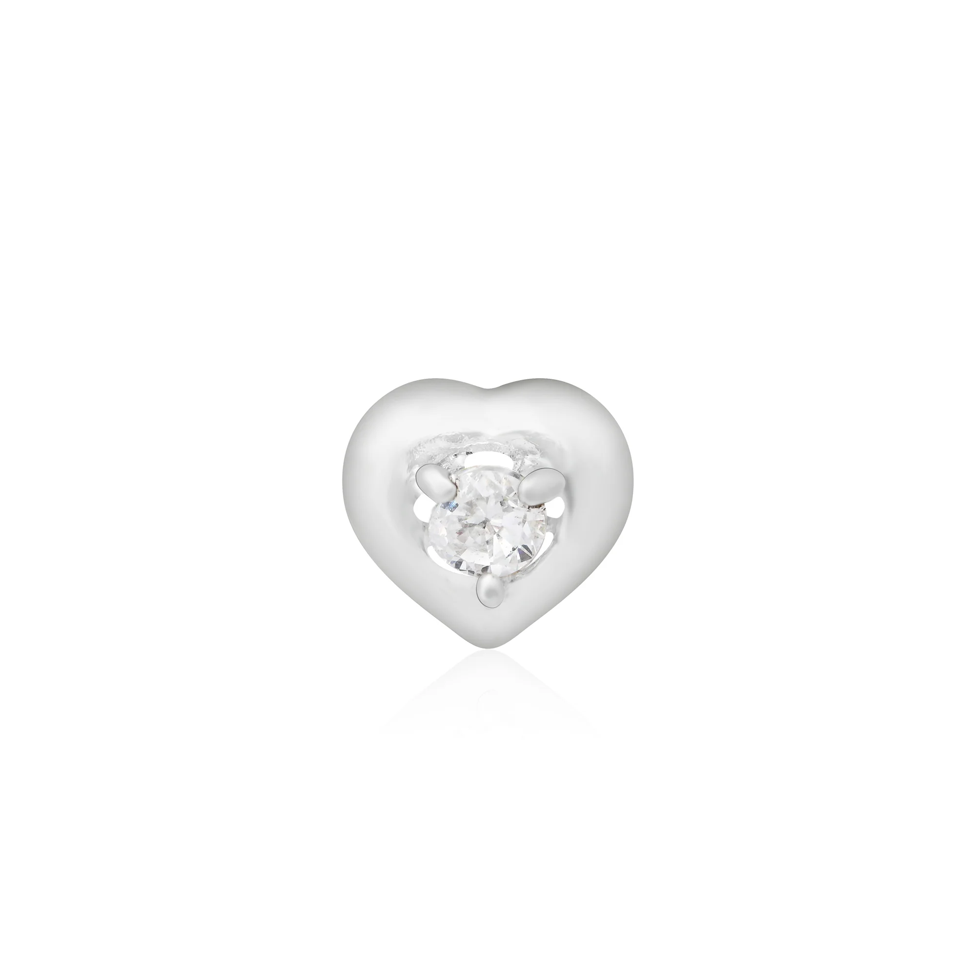 Heart-Bezel Sparkle Silver Nose Pin - Image 4