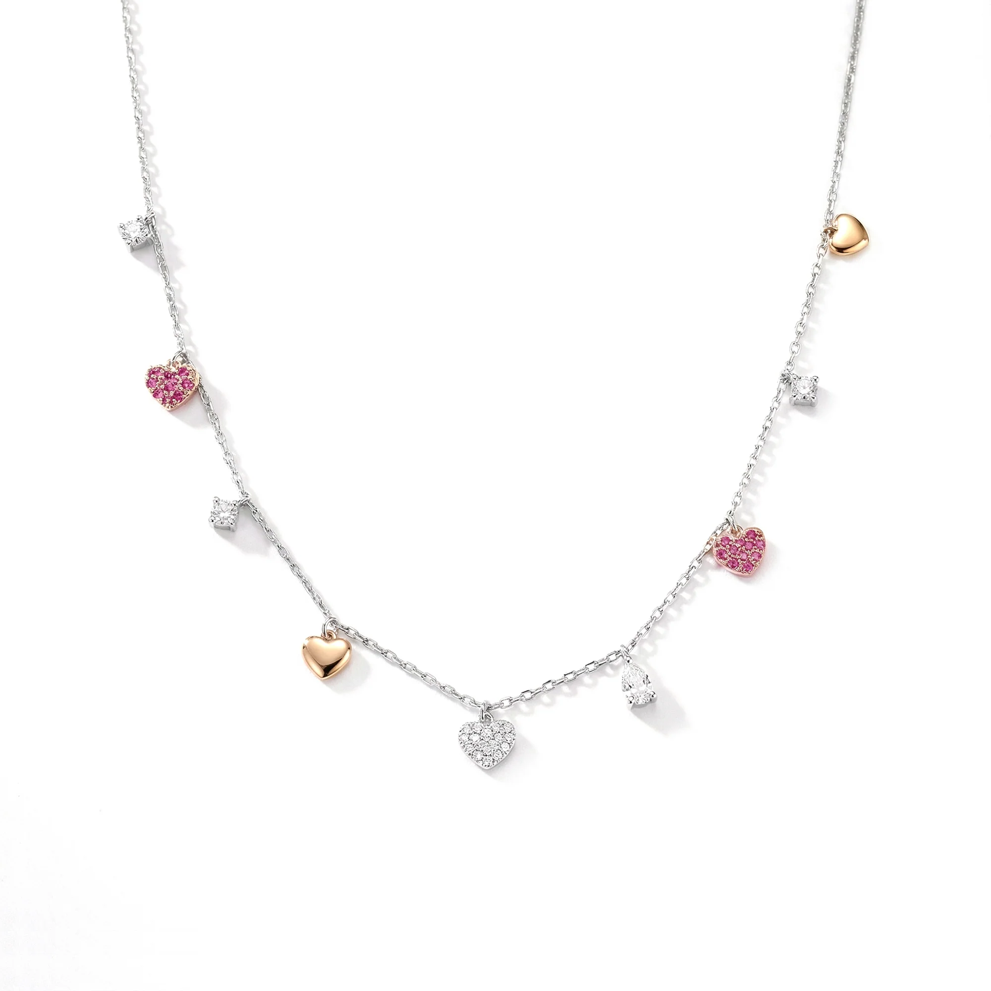 Heart Charm Drop Necklace - Image 2